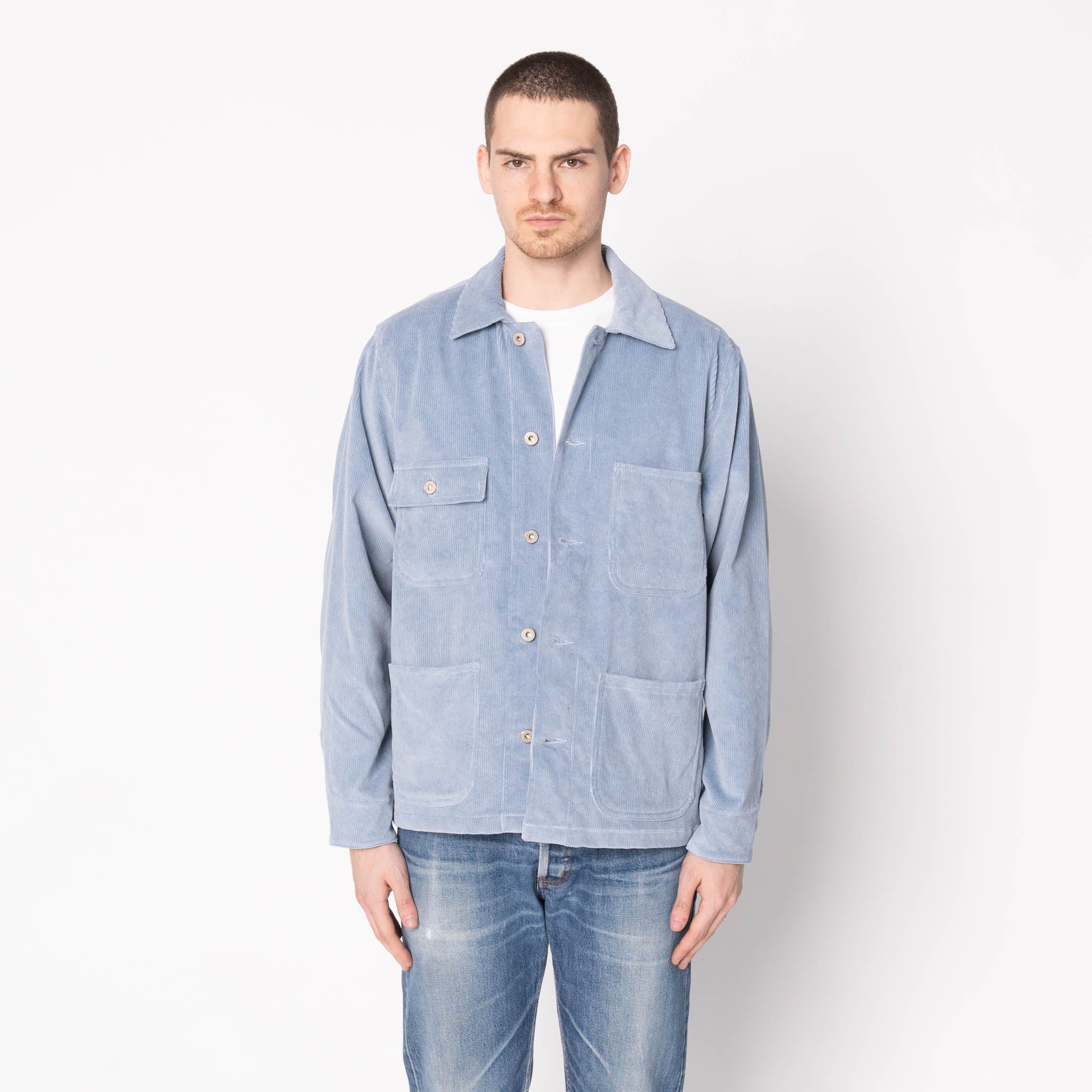 Chore Coat - Faded Corduroy Organic - Pale Indigo