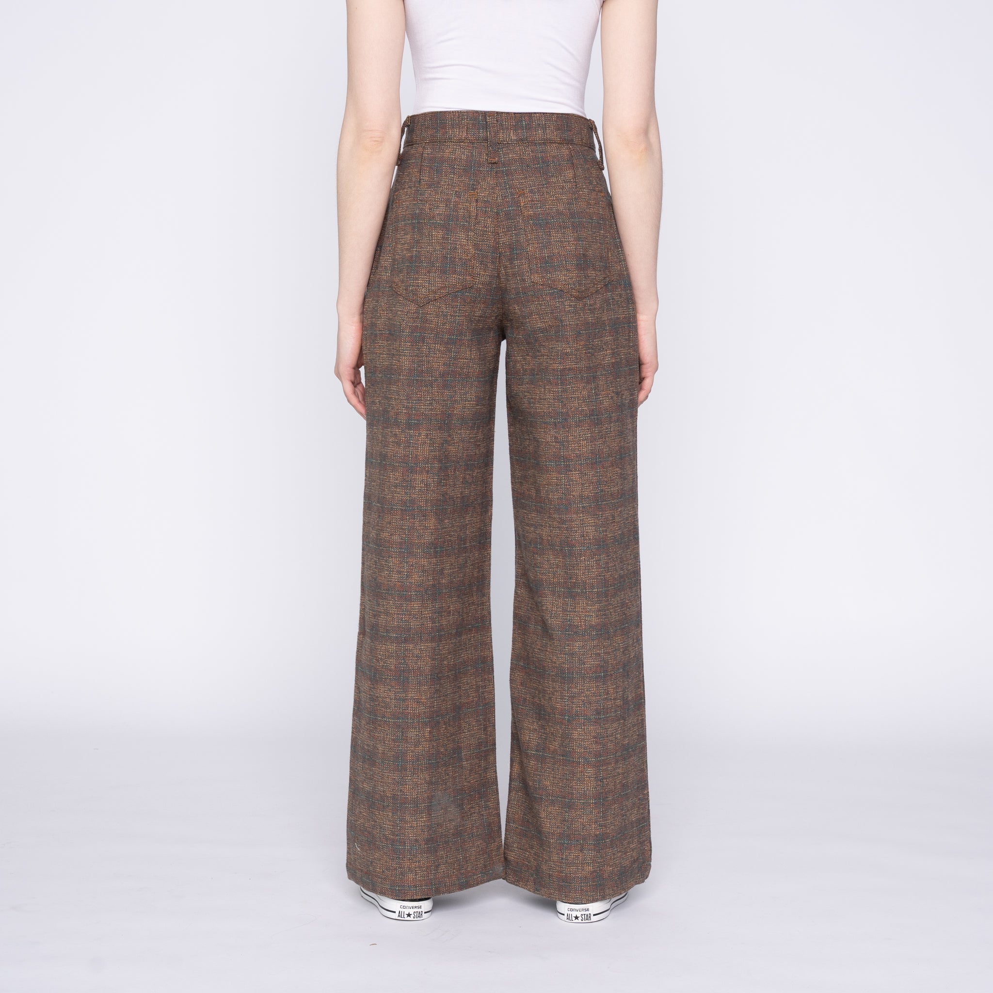 Wide Leg Trouser - Triple Yarn Twist Brushed Tweed - Desert Sunset