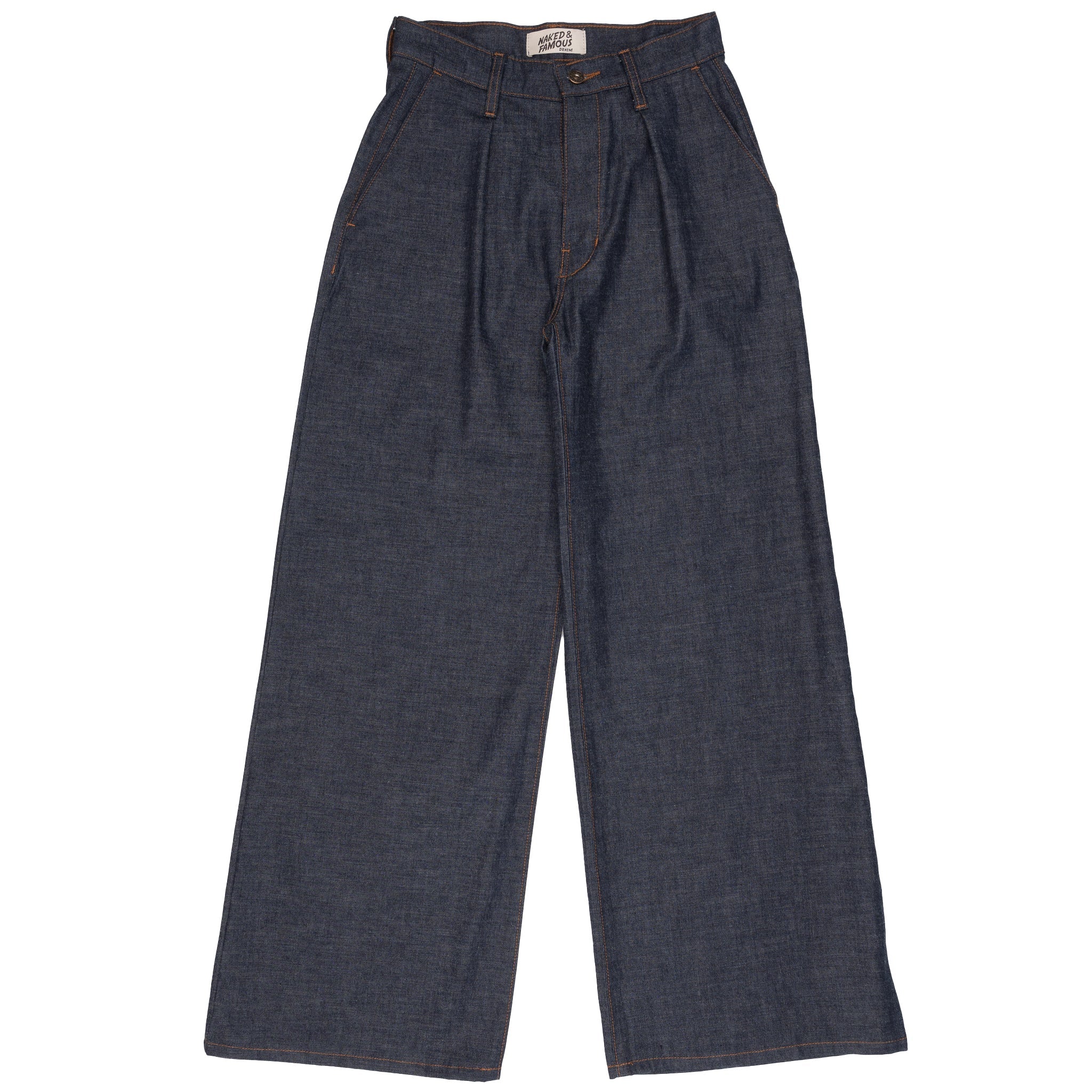 Wide Leg Trouser - 10oz Rinsed Denim - Indigo