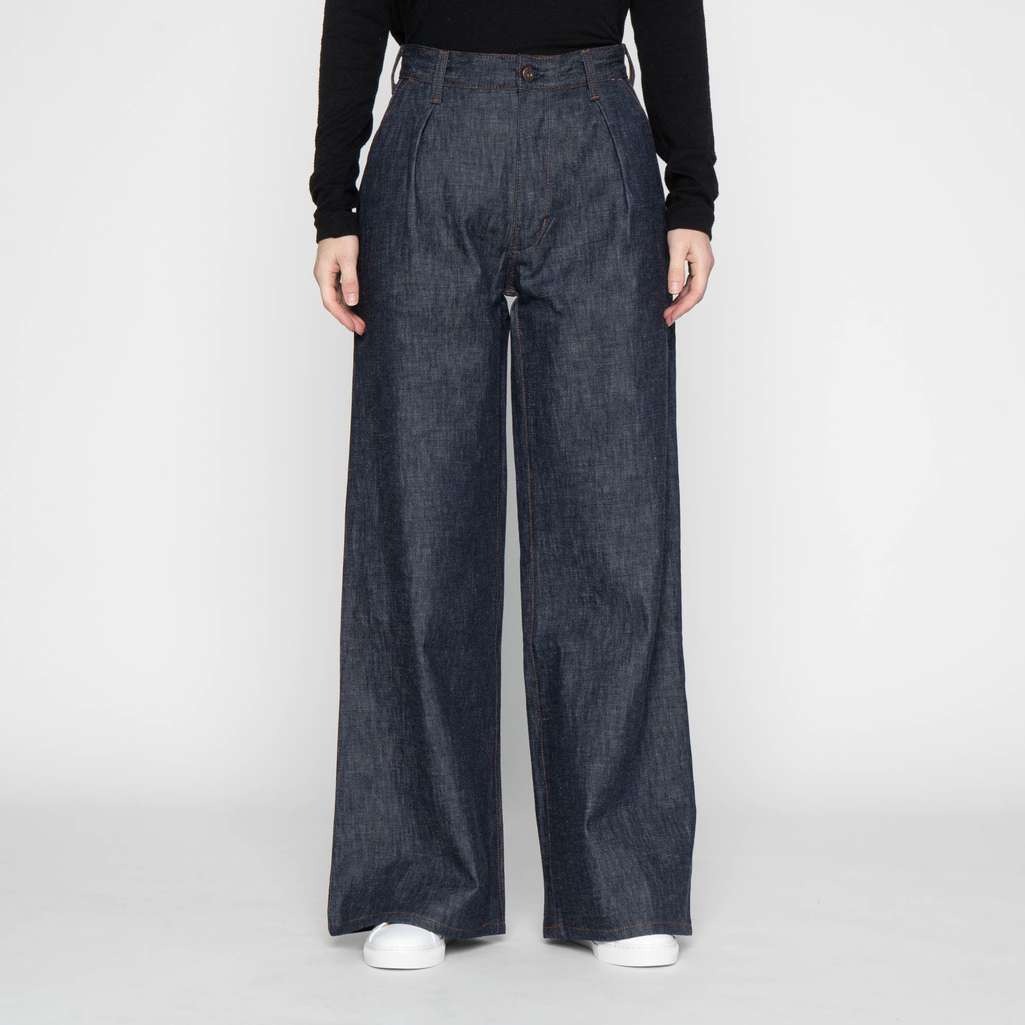 Wide Leg Trouser - 10oz Rinsed Denim - Indigo