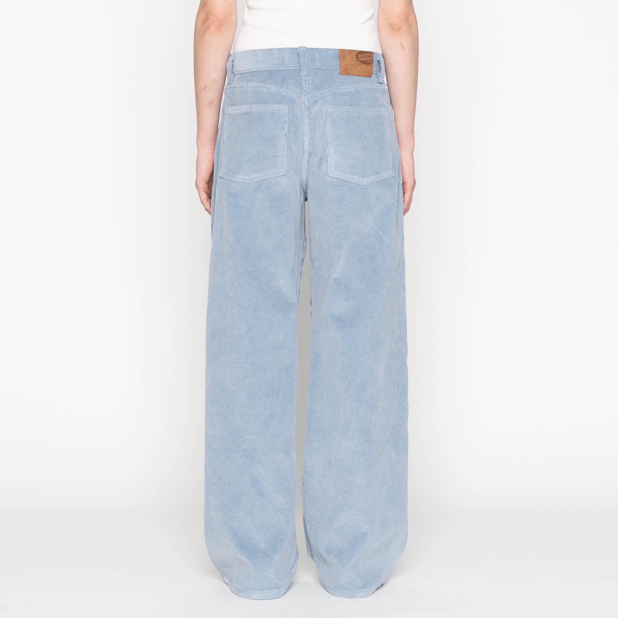 Wide Wild West  - Organic Faded Corduroy - Pale Indigo