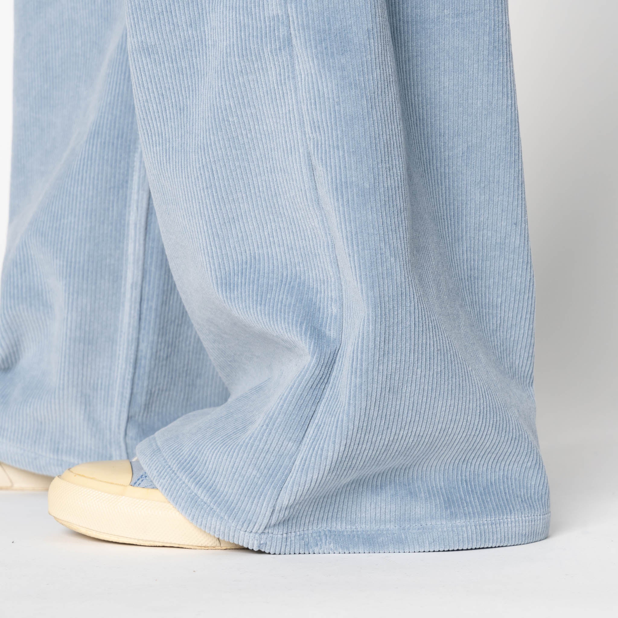 Wide Wild West  - Organic Faded Corduroy - Pale Indigo