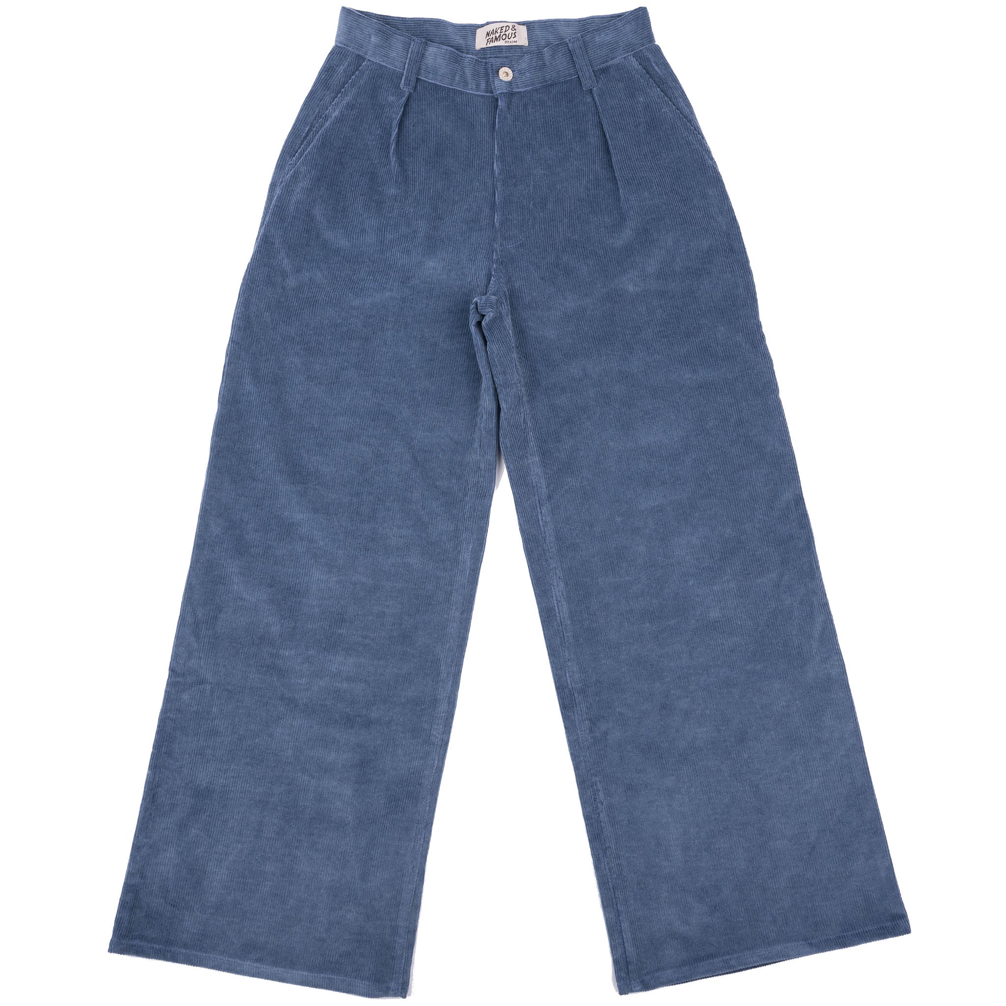 Wide Leg Trouser  - Organic Faded Corduroy - Indigo