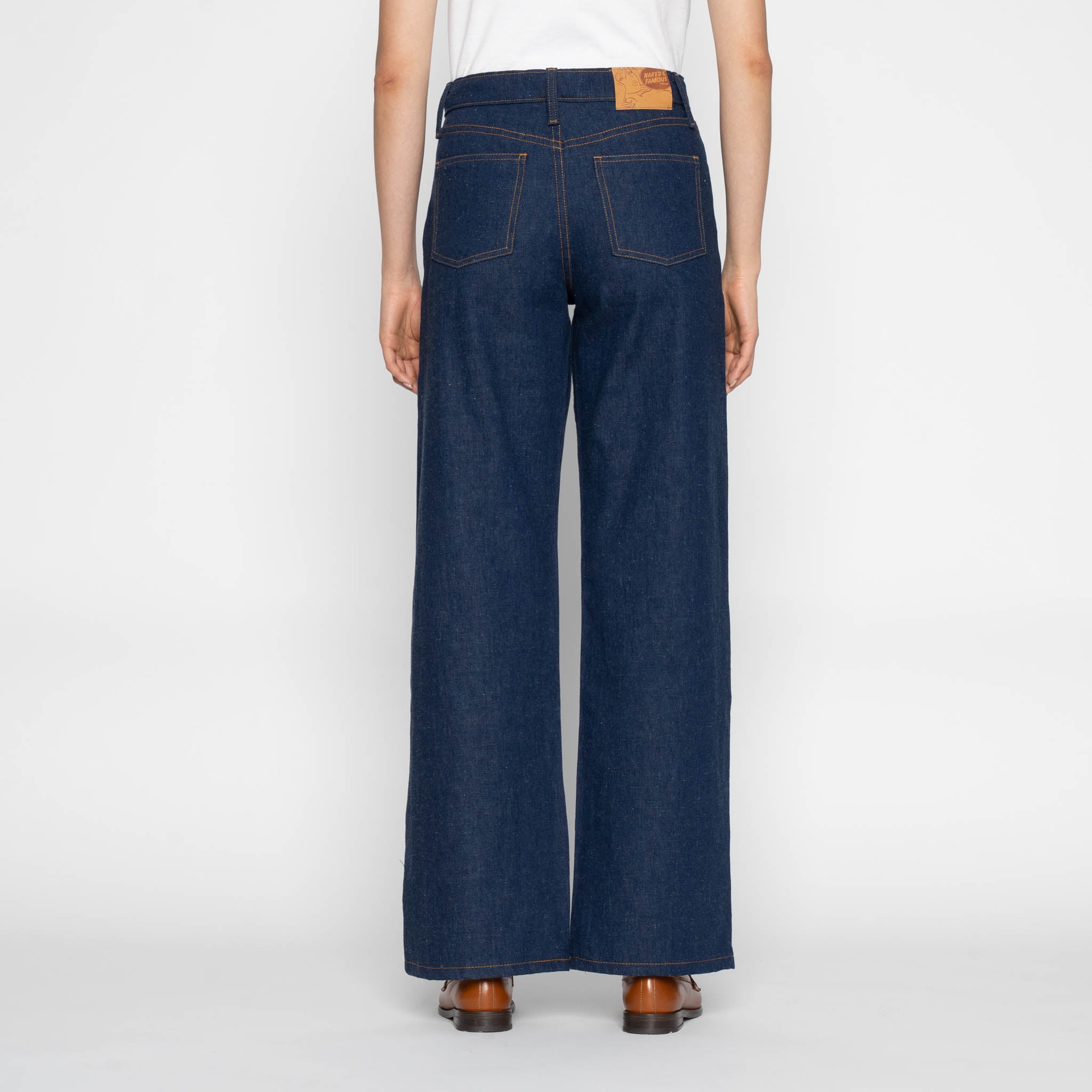 Wide Wild West - 2x1 Dungaree Nep Denim - Mid Indigo