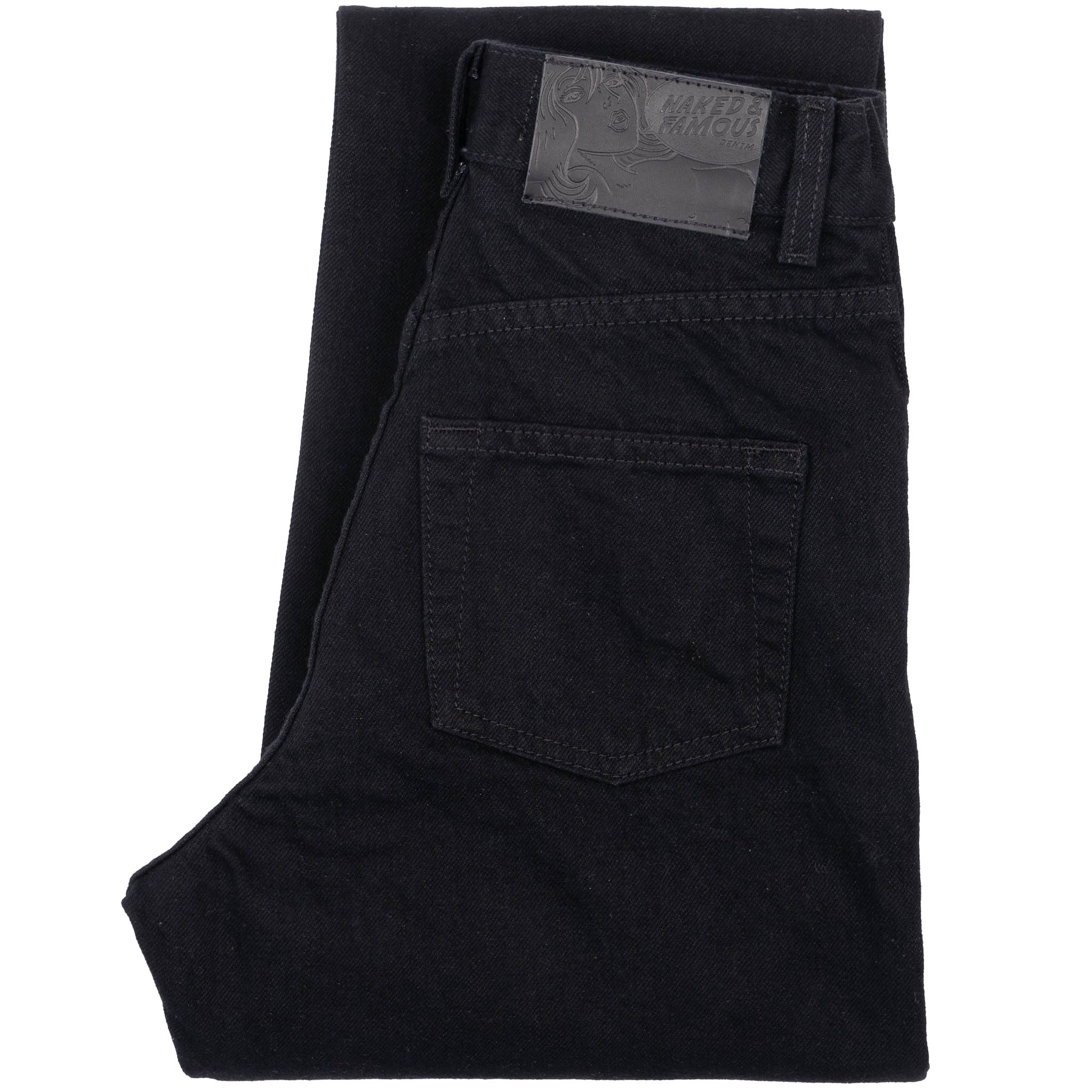 Super Girl - Solid Black Selvedge Washed - Black