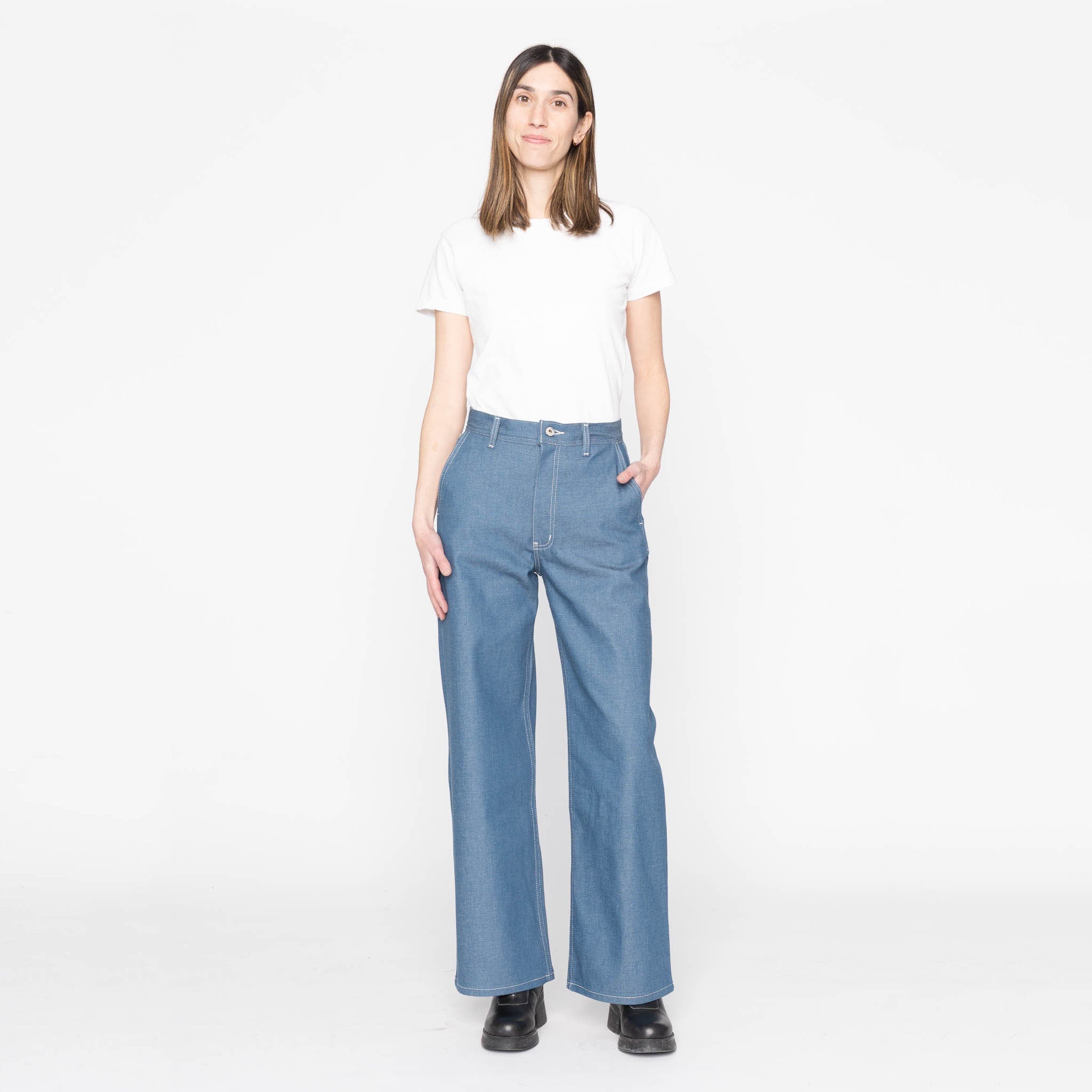 Maudie - Antique Blue Denim Stretch by Naked & Famous Denim