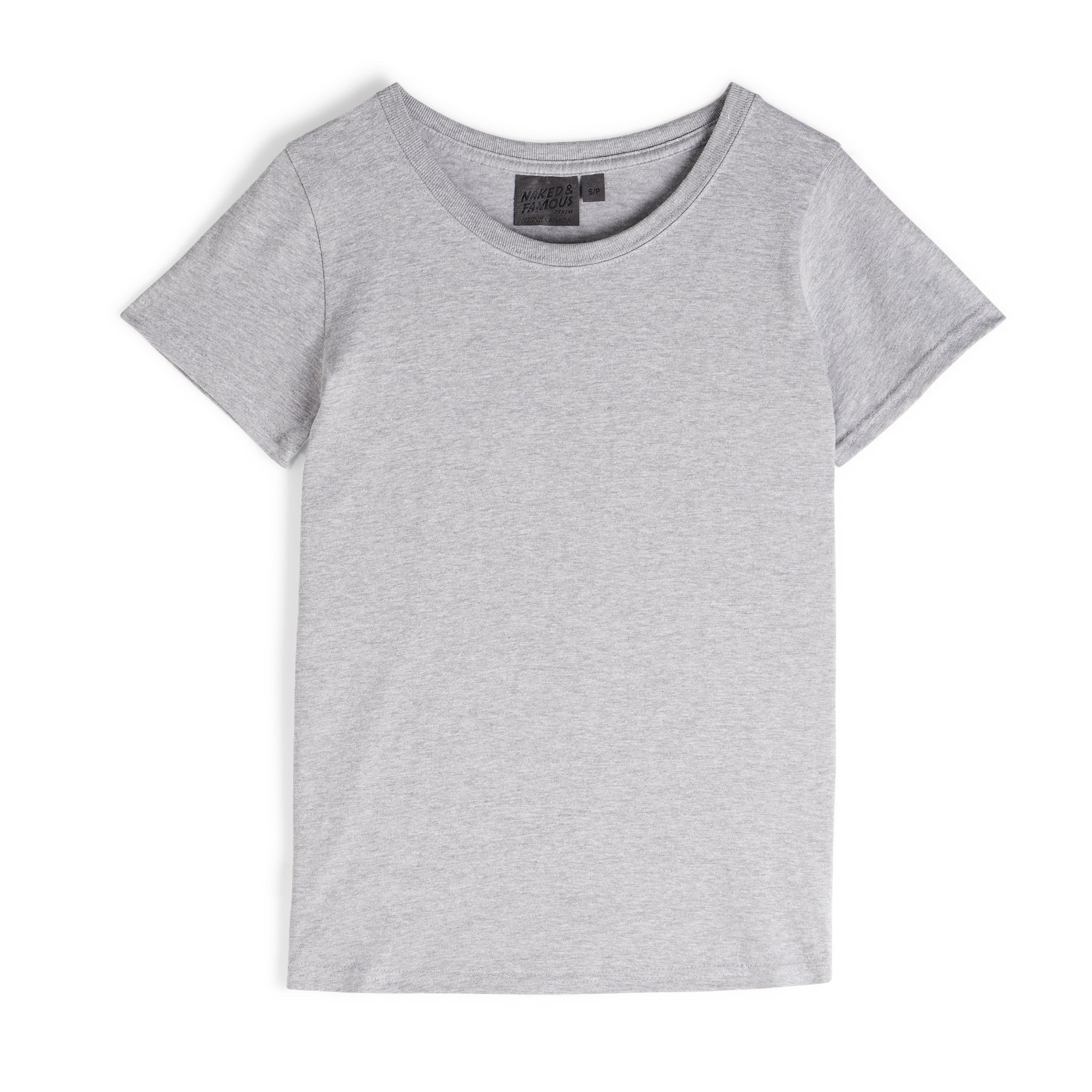 Women's - Circular Knit Ballet Tee - Double Ring-Spun Cotton - Heather Grey by Naked & Famous Denim