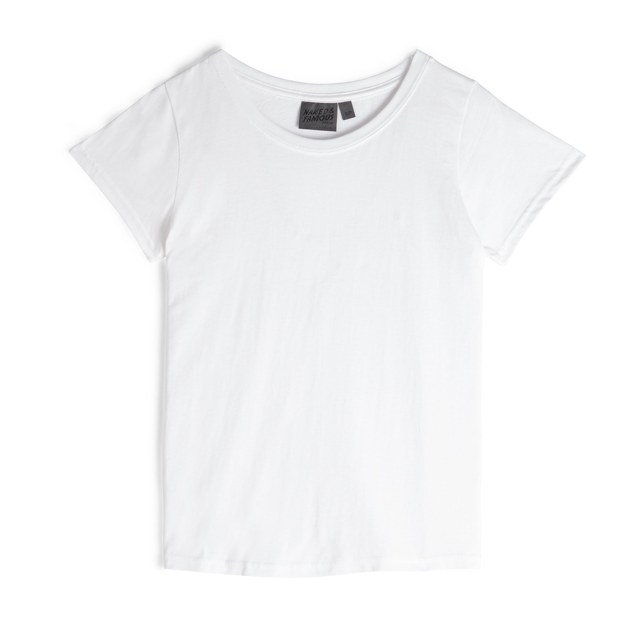 Women's - Circular Knit Ballet Tee - Double Ring-Spun Cotton - White by Naked & Famous Denim