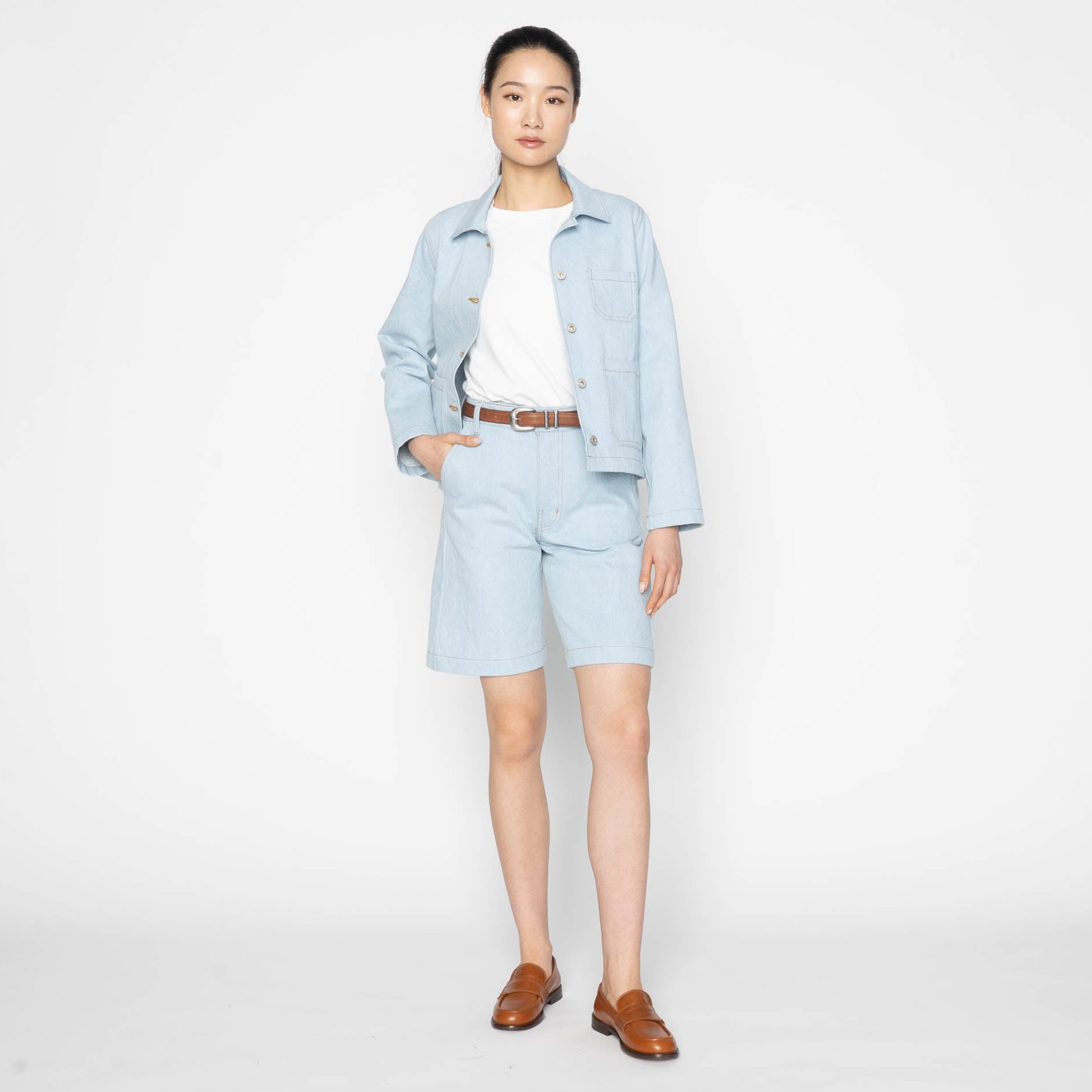 Andie Shorts - Secret Agent Denim - Bleach Blue