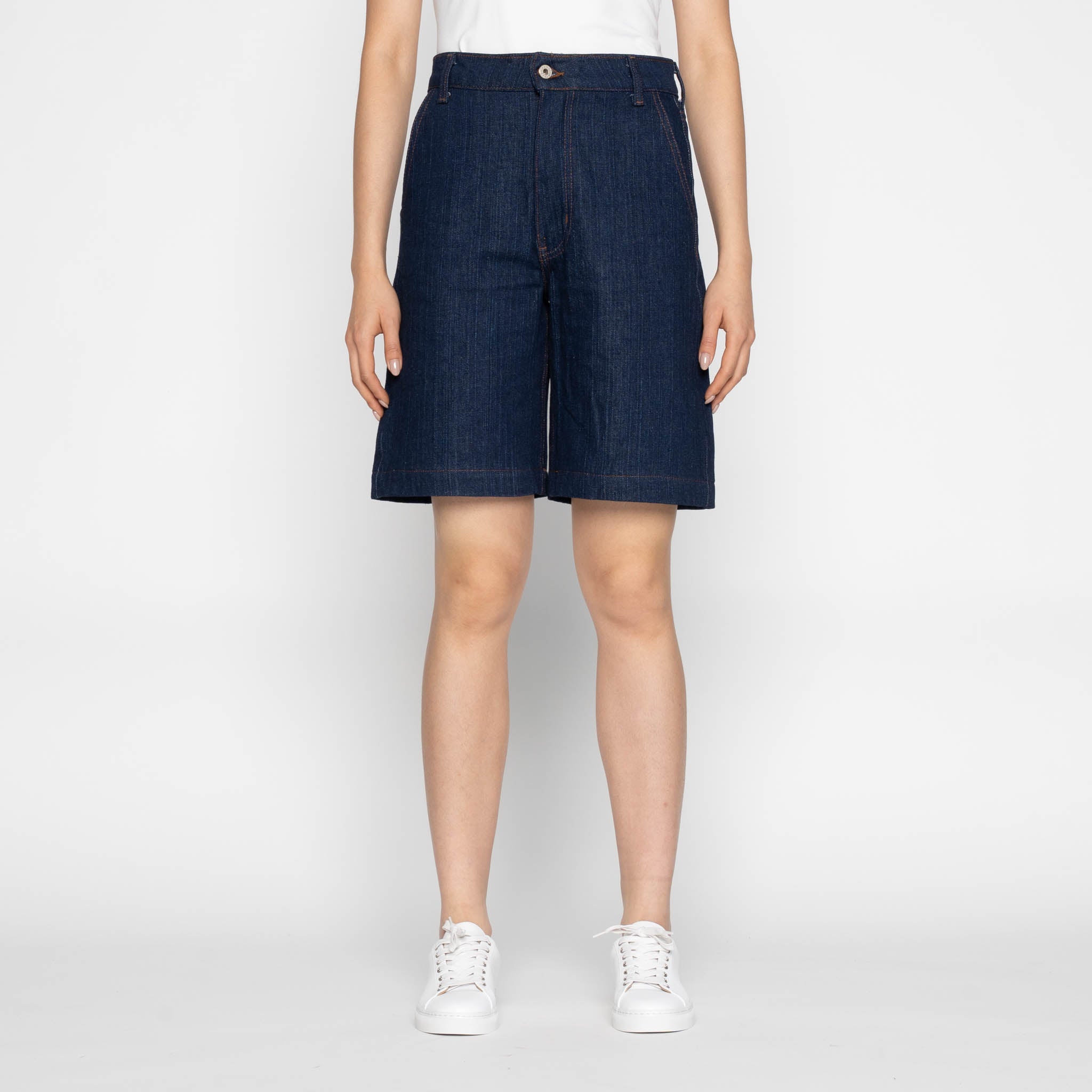 Andie Shorts - Vertical Slub Denim - Indigo
