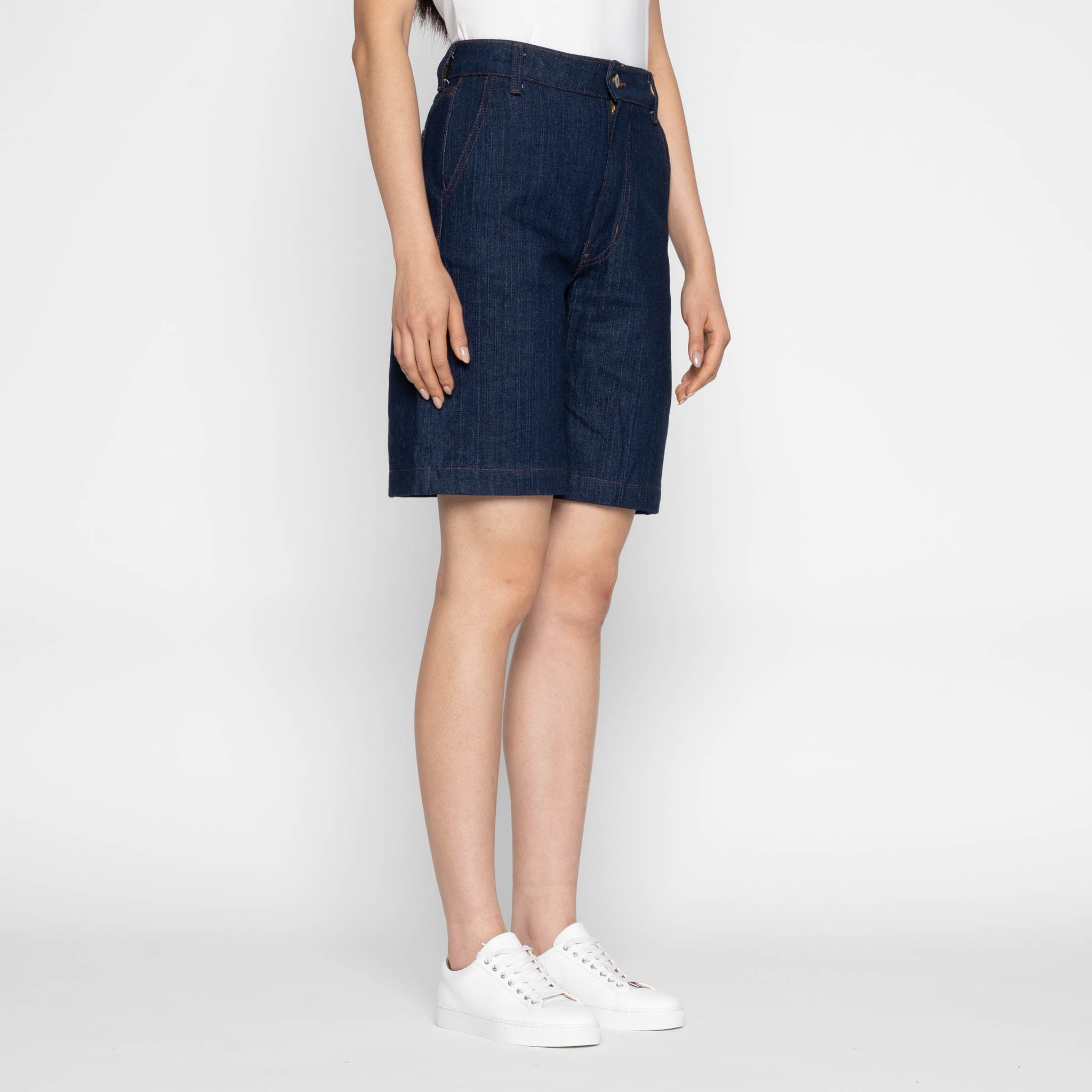 Andie Shorts - Vertical Slub Denim - Indigo