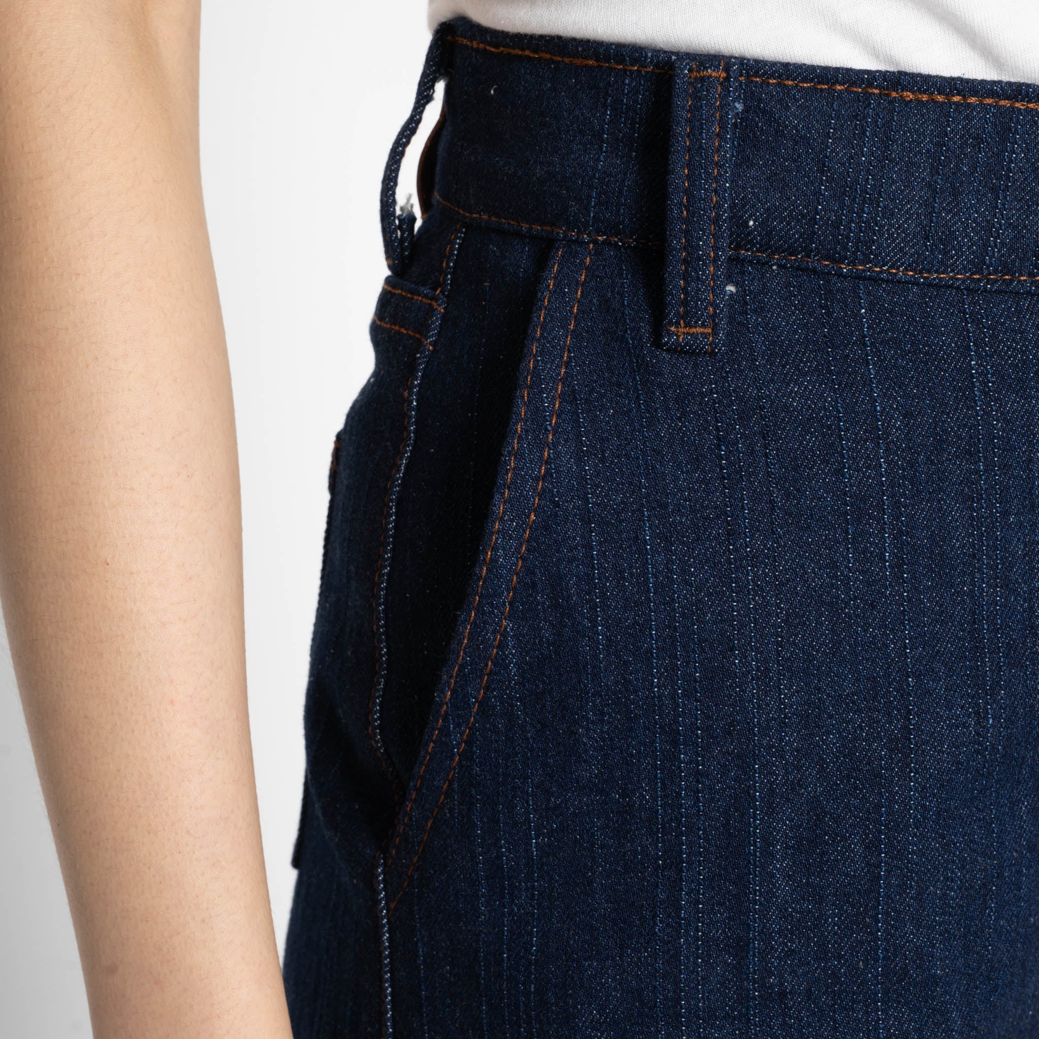Andie Shorts - Vertical Slub Denim - Indigo | Naked & Famous Denim