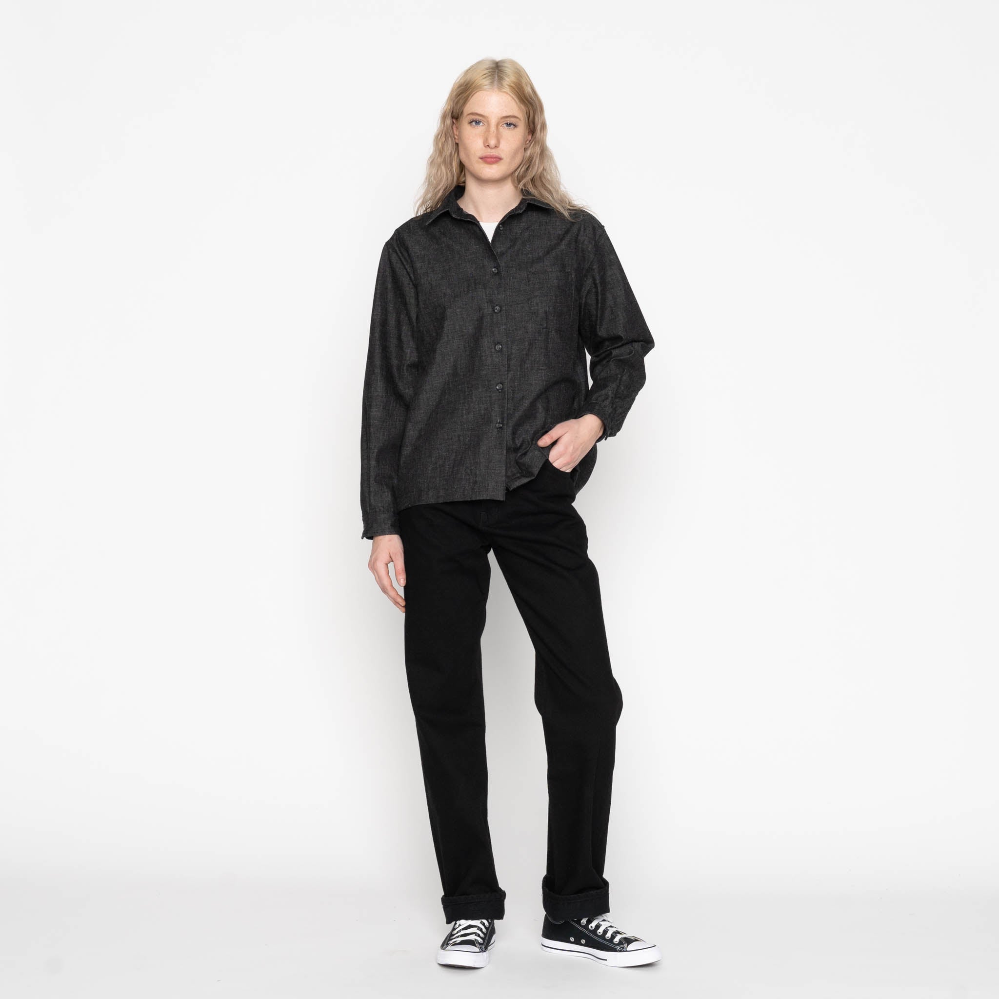 Judy  - Black Lightweight Denim - Black