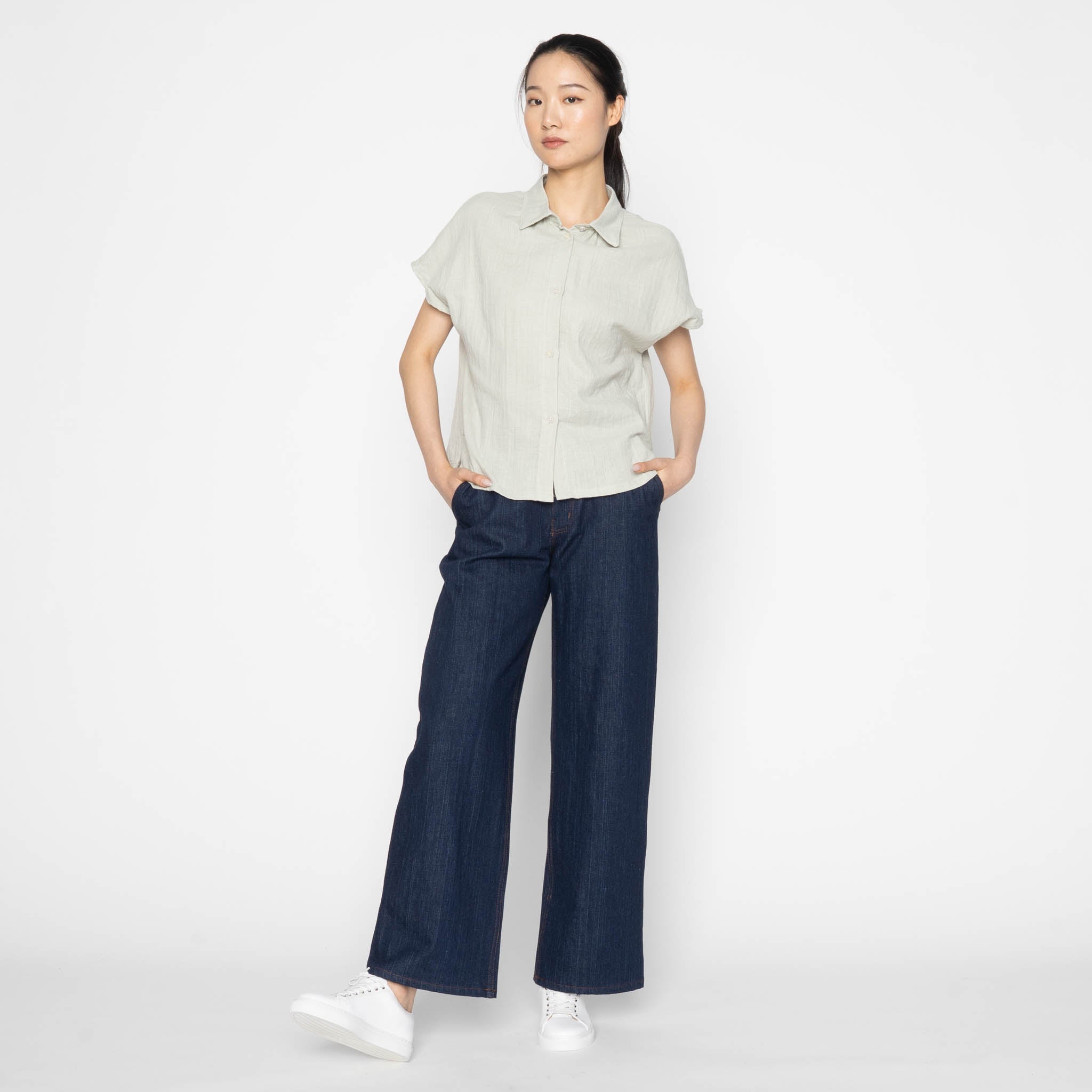 Billie Shirt - Double Weave Gauze - Mint | Naked & Famous Denim