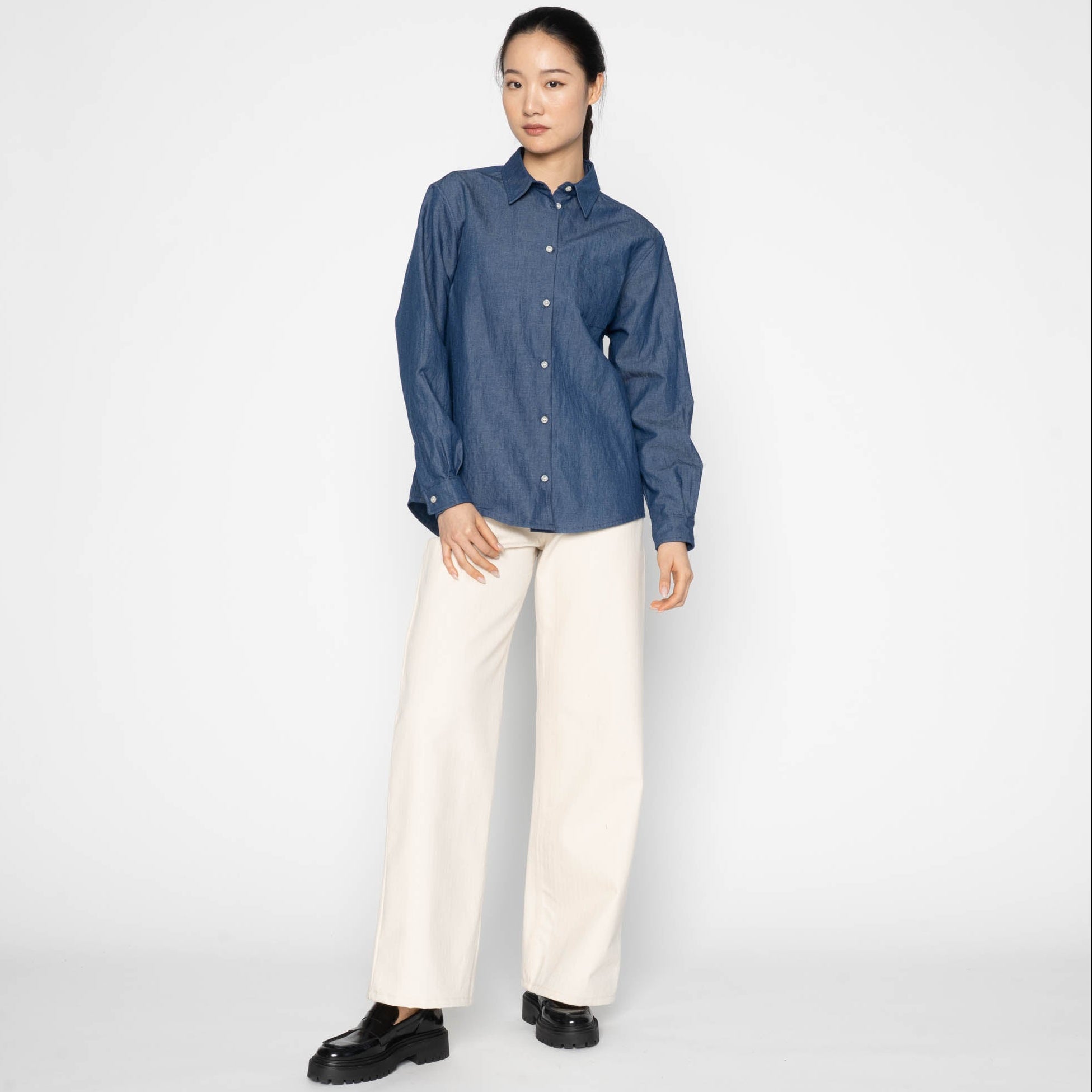 Judy - Linen Blend Denim - Indigo by Naked & Famous Denim