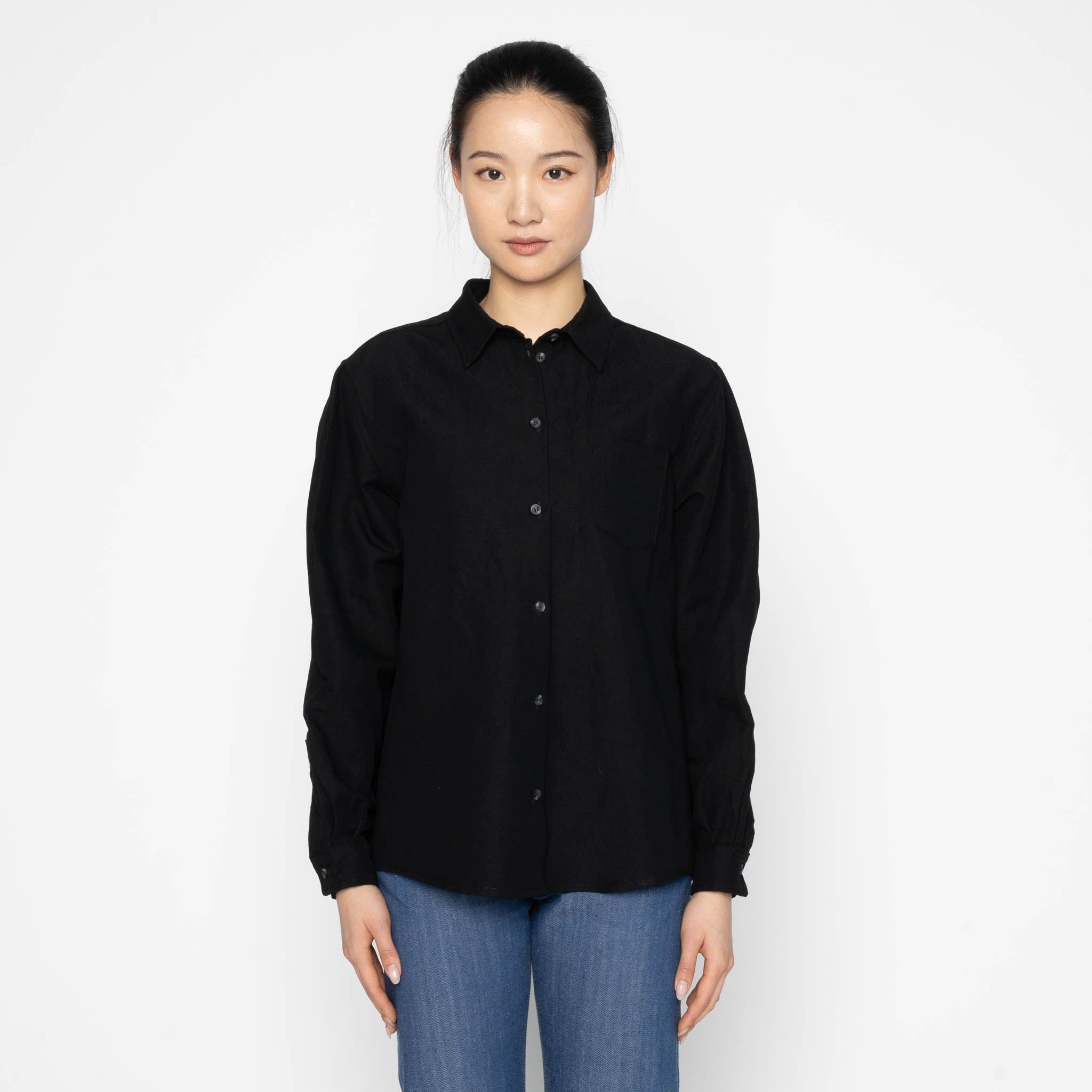 Judy - Linen Blend Denim - Black by Naked & Famous Denim
