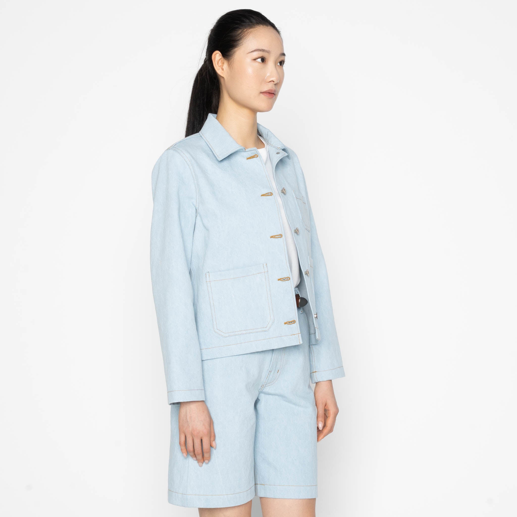 Gracie Jacket - Secret Agent - Bleach Blue by Naked & Famous Denim