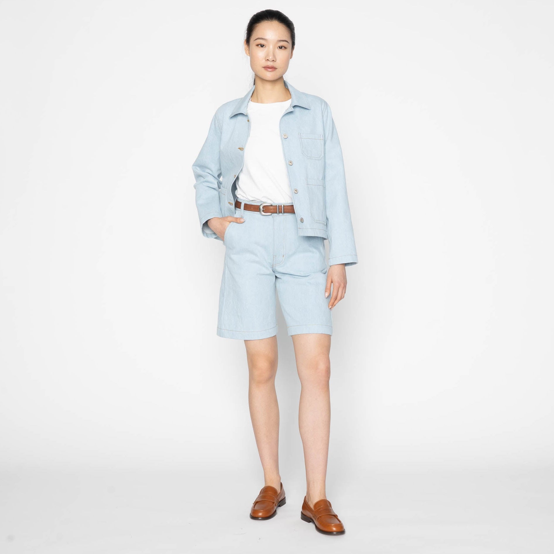 Gracie Jacket - Secret Agent - Bleach Blue by Naked & Famous Denim