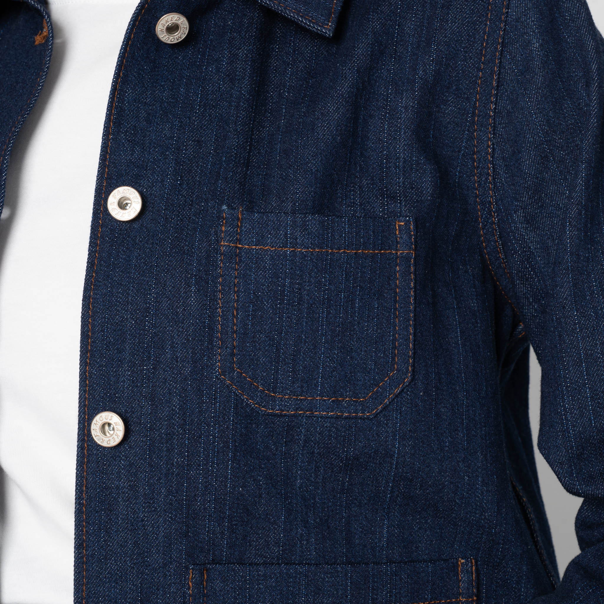 Gracie Jacket - Vertical Slub Denim - Indigo by Naked & Famous Denim