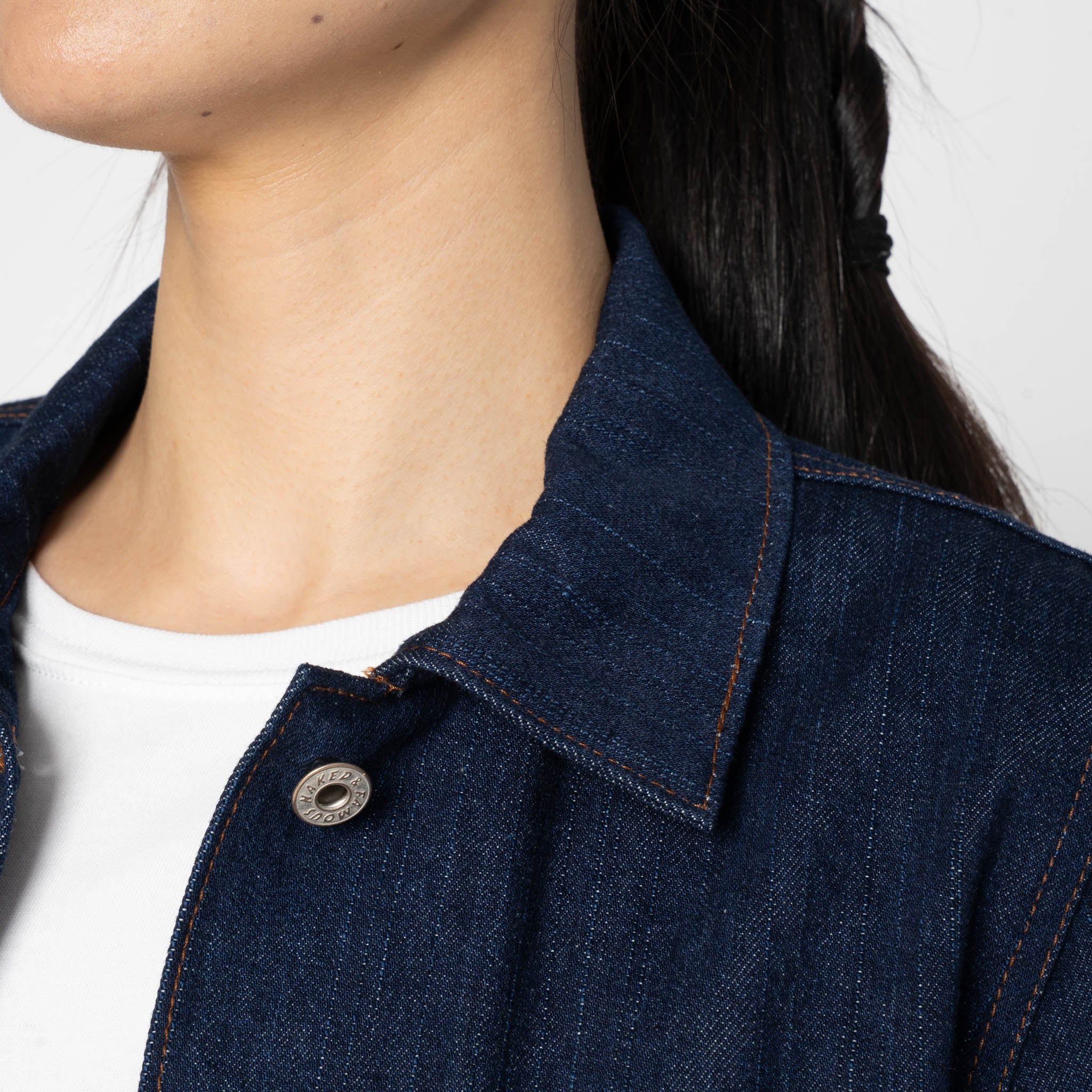 Gracie Jacket - Vertical Slub Denim - Indigo | Naked & Famous Denim