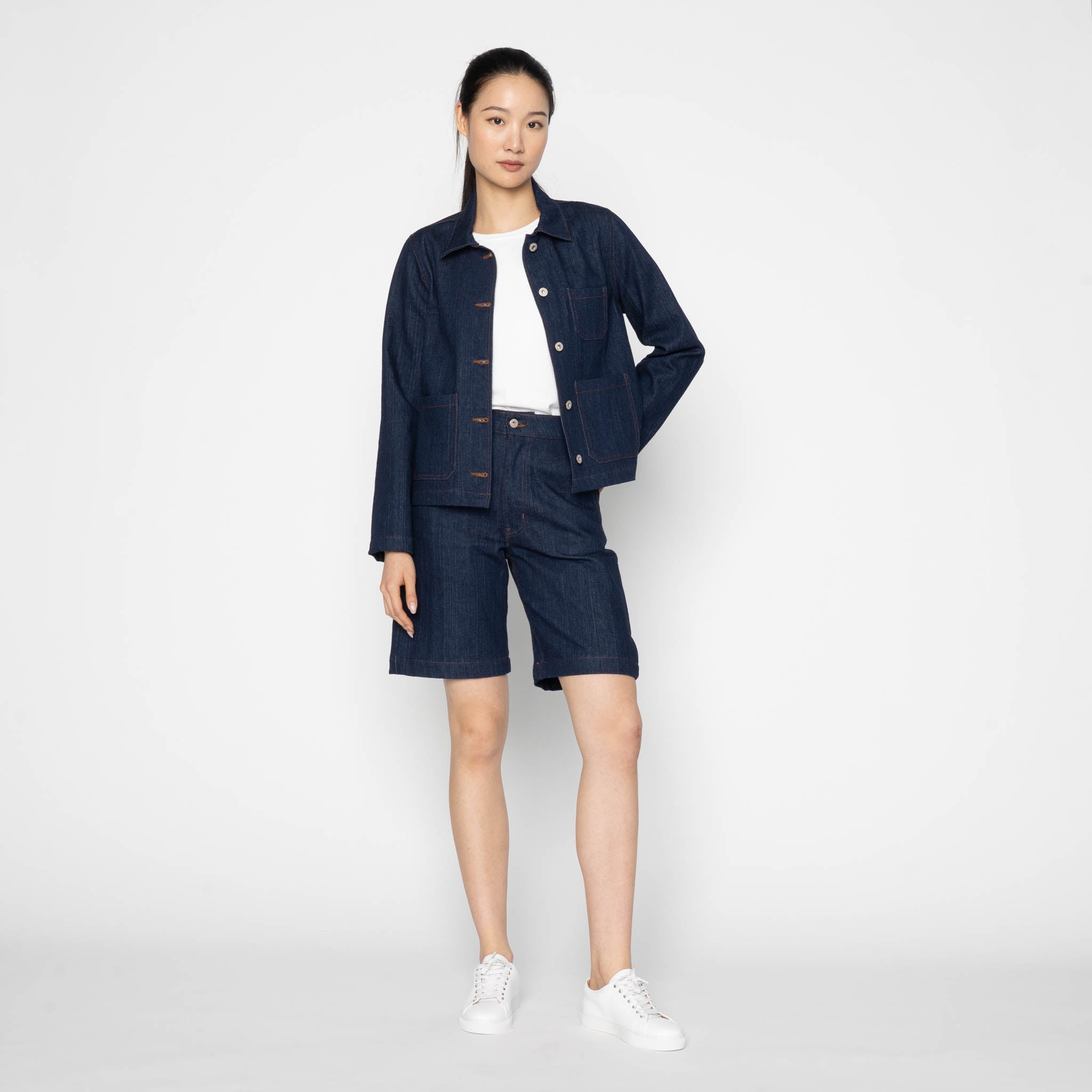 Gracie Jacket - Vertical Slub Denim - Indigo | Naked & Famous Denim