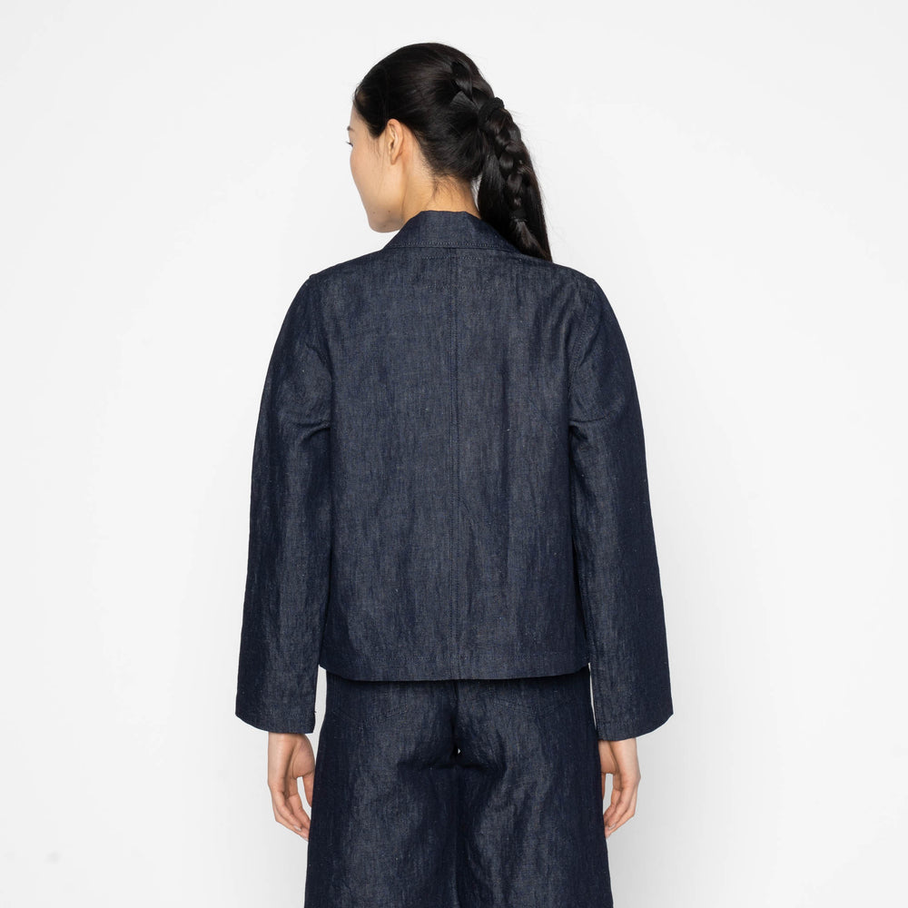 Gracie Jacket - Linen Blend Denim - Indigo by Naked & Famous Denim