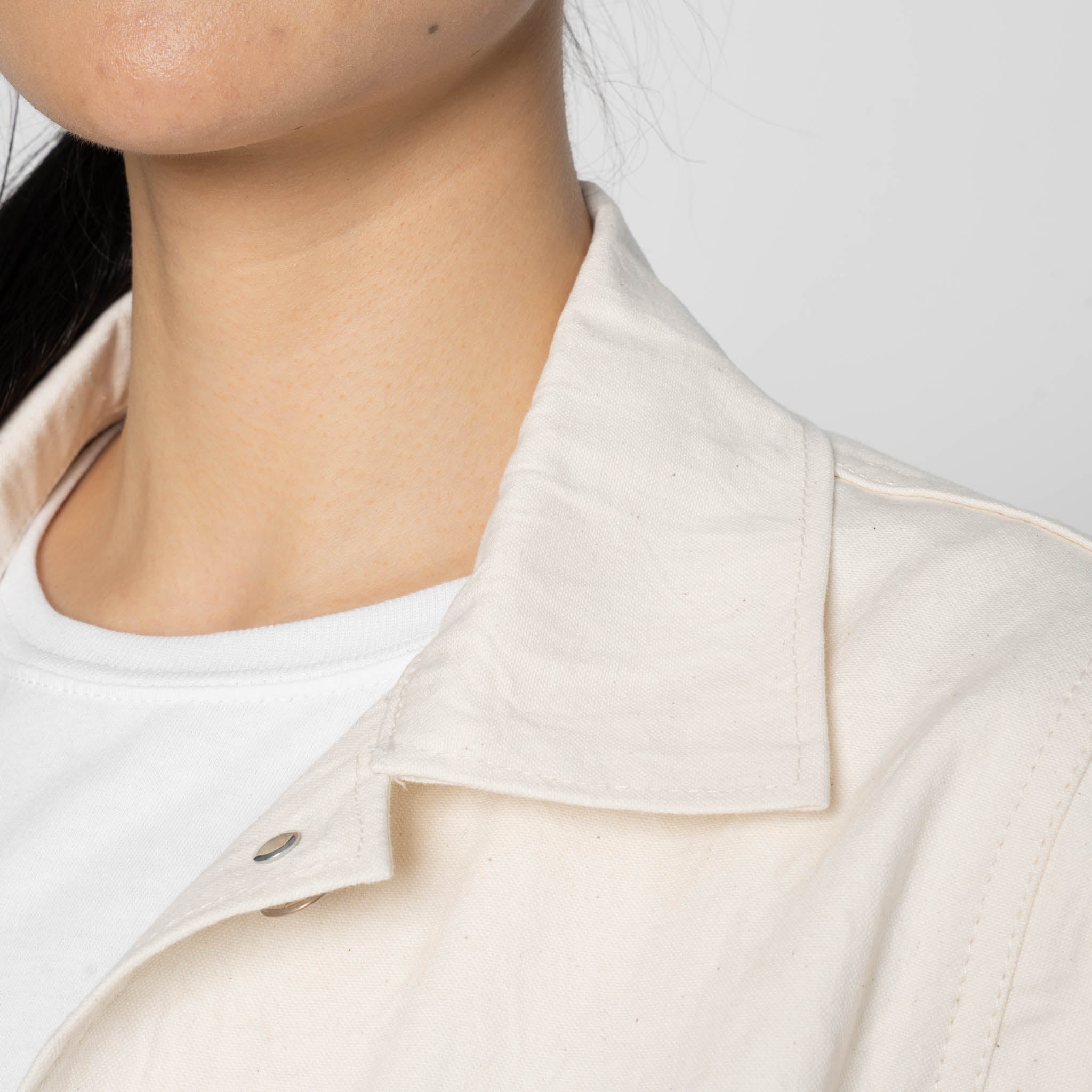 Gracie Jacket - Hard Twist Organic Herringbone - Ecru