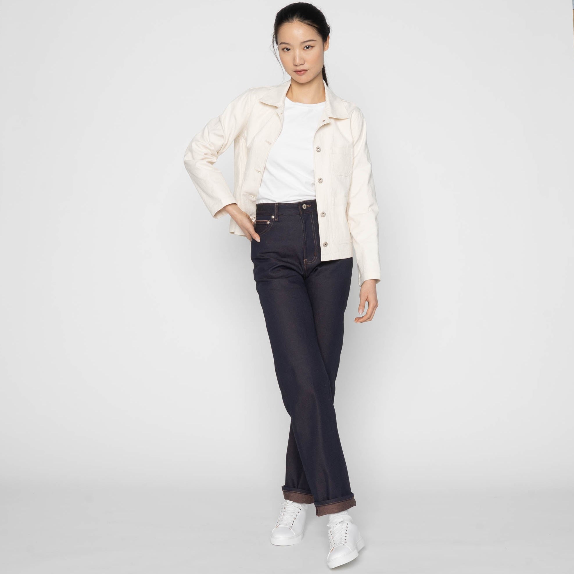 Gracie Jacket - Hard Twist Organic Herringbone - Ecru by Naked & Famous Denim