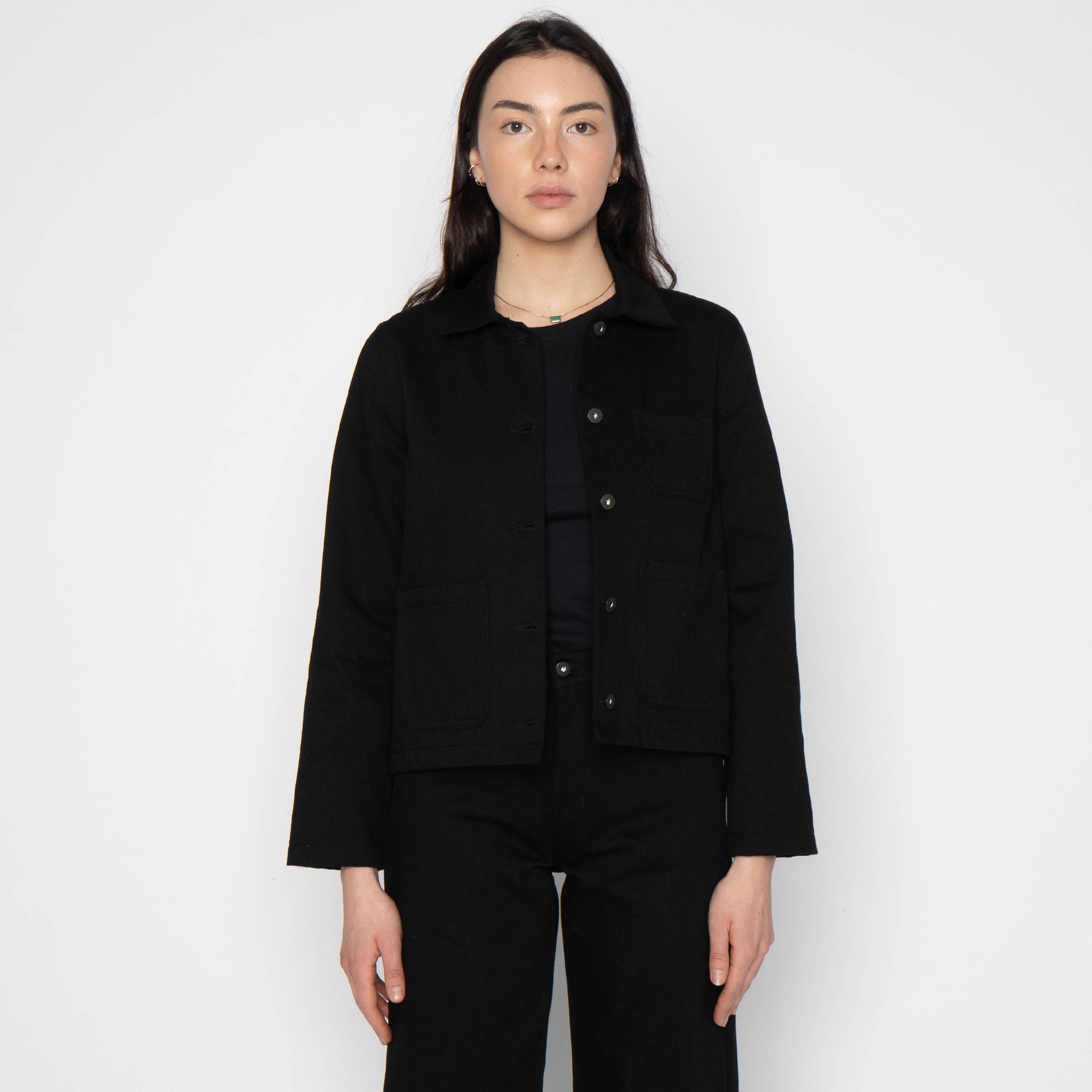 Gracie Jacket - Black Lightweight Denim | Naked & Famous Denim