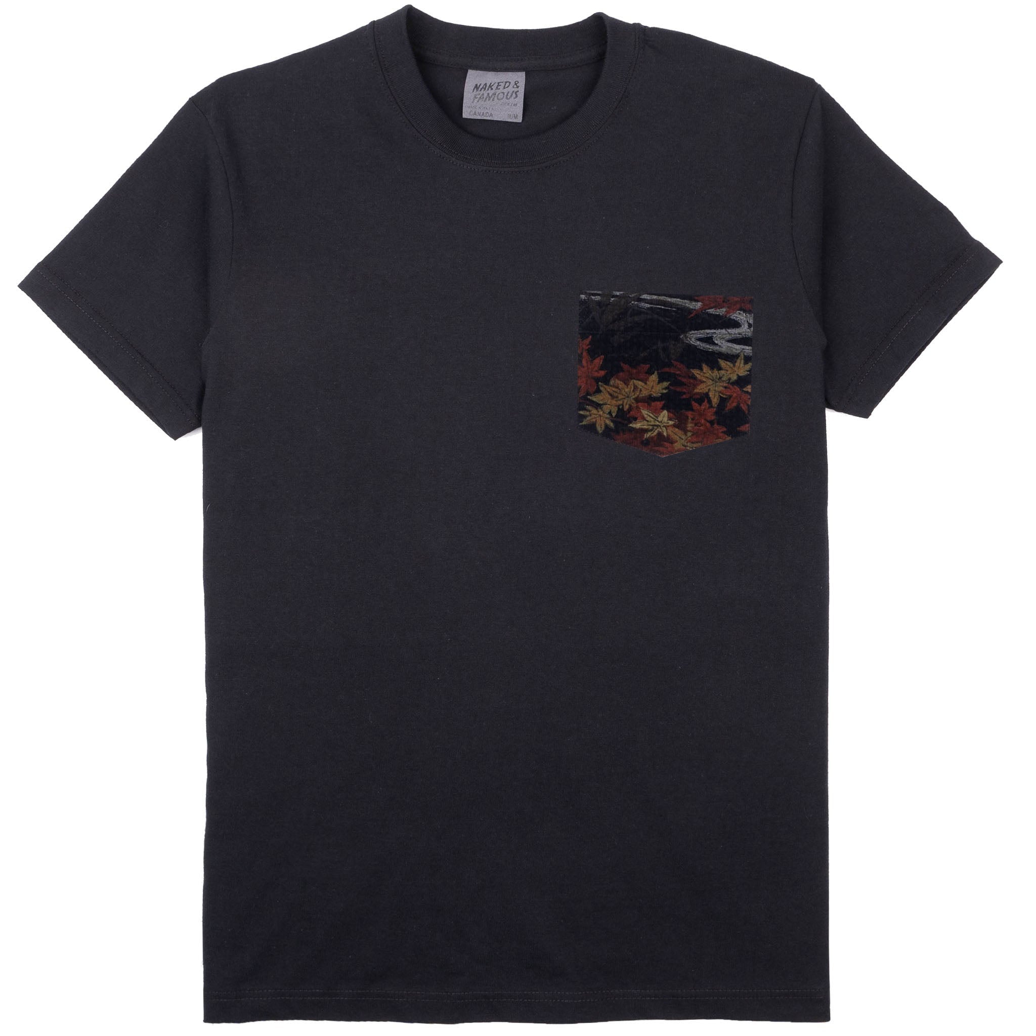 Pocket Tee - Black - Printed Autumn - Navy