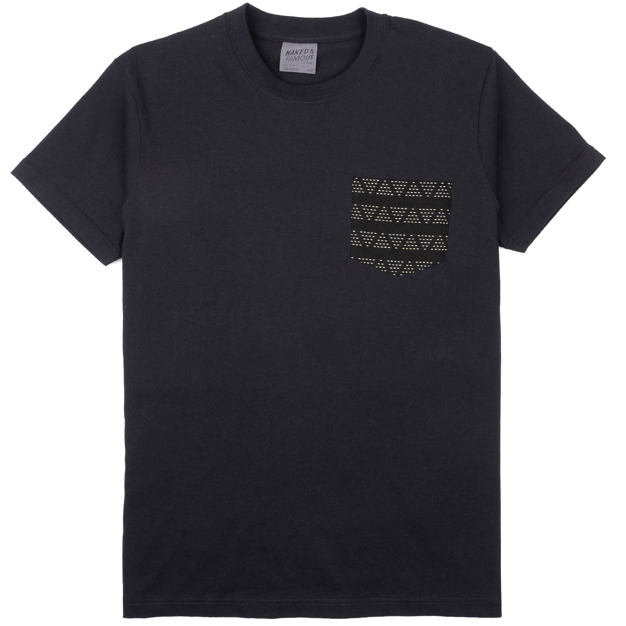 Pocket Tee - Black - Waikiki Waves - Black |Naked & Famous Denim