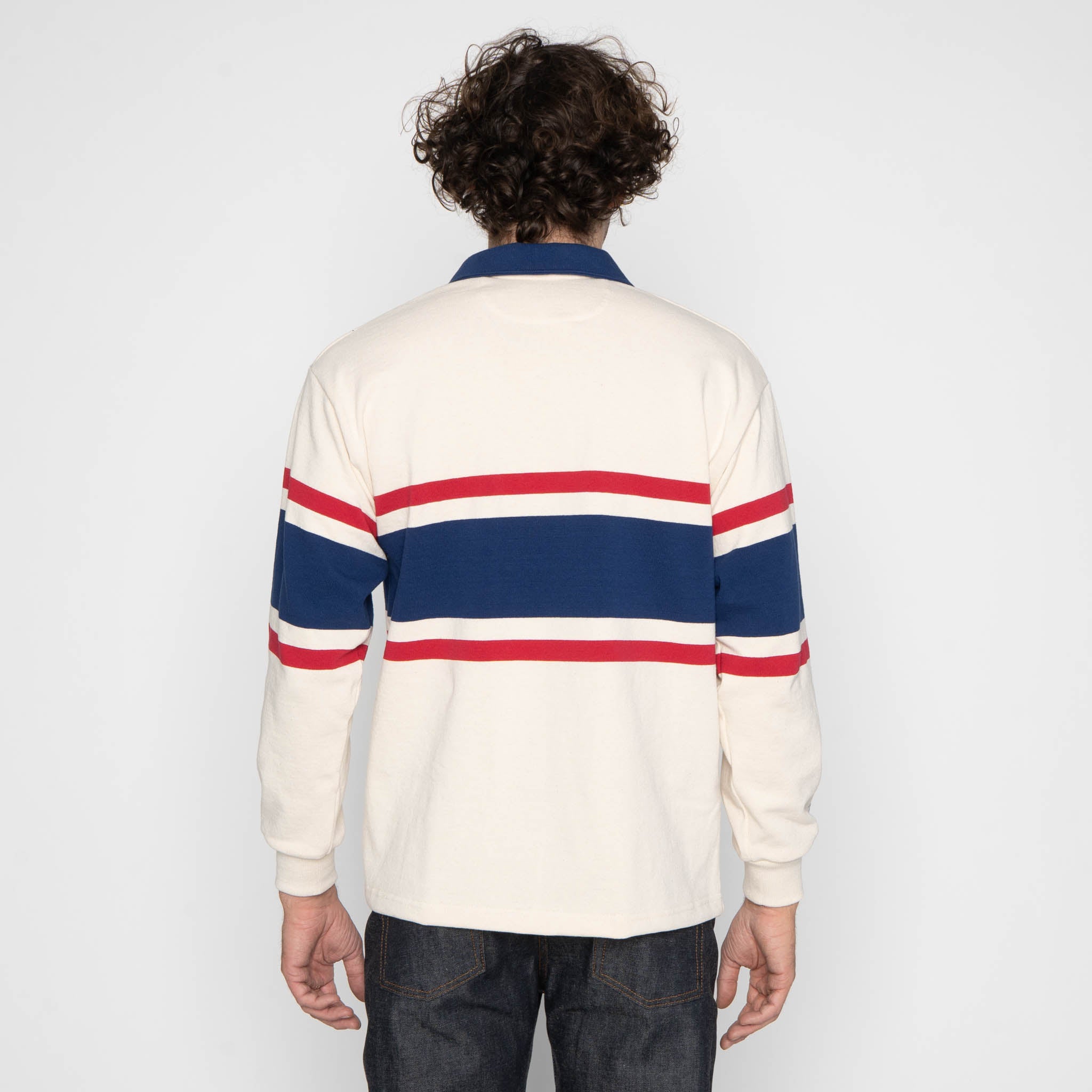 Classic Rugby Jersey - Ivory/Dark Red/Deep Blue