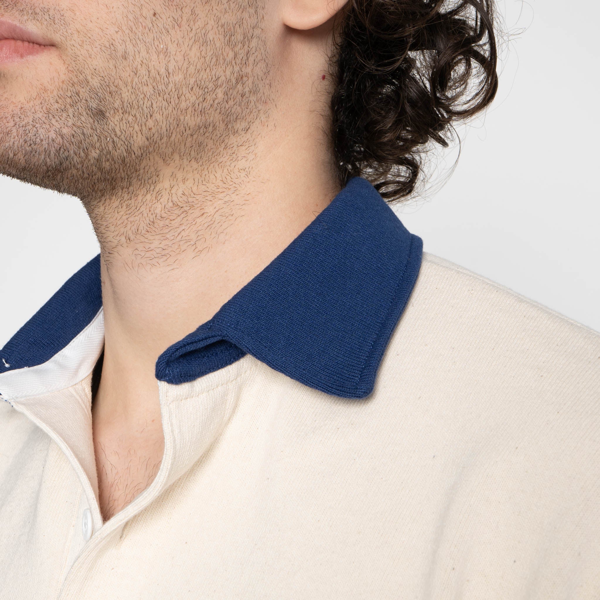 Classic Rugby Jersey - Ivory/Dark Red/Deep Blue