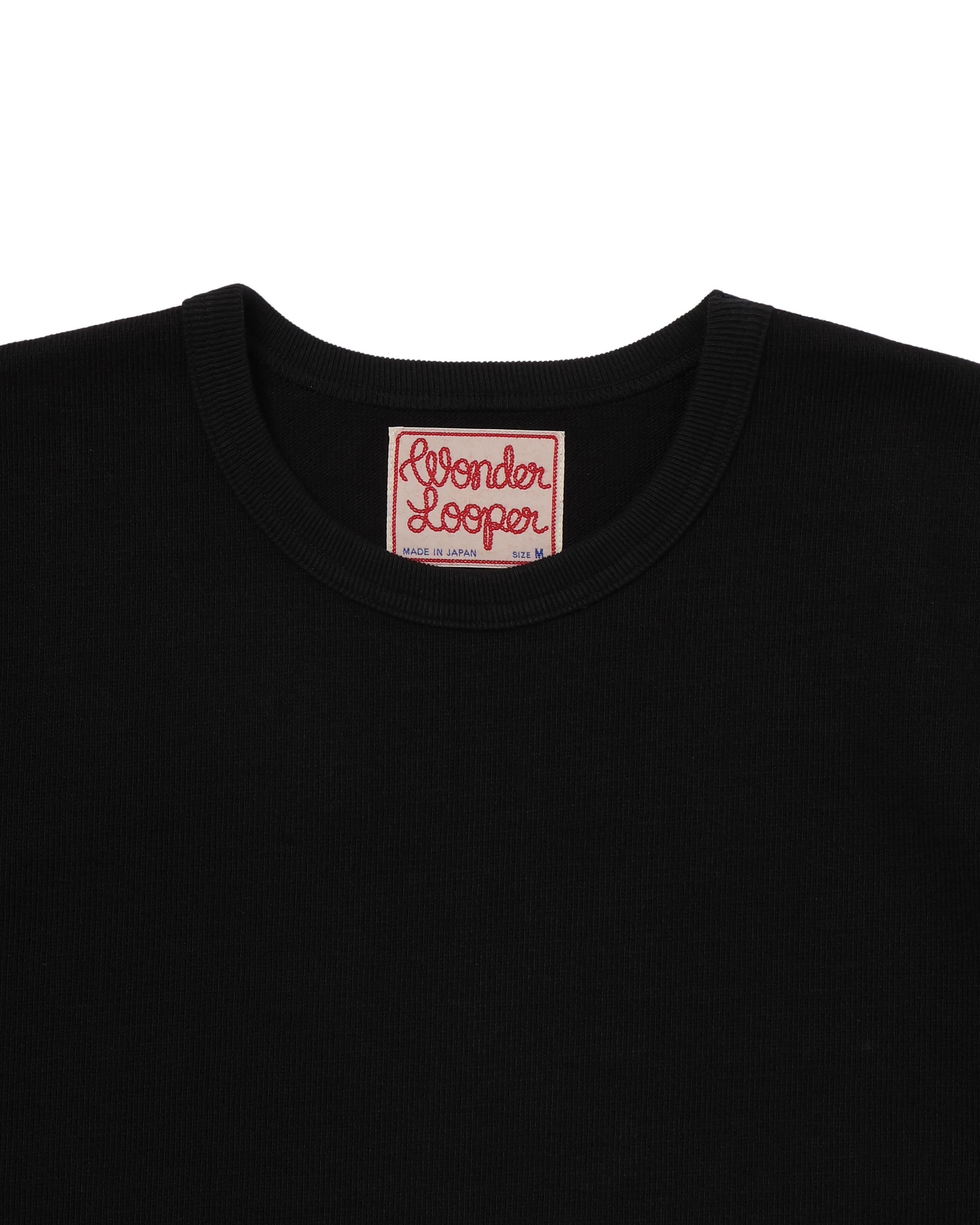 Crewneck T-shirt - Triple Heavyweight Tsuriami - Black | Wonder Looper