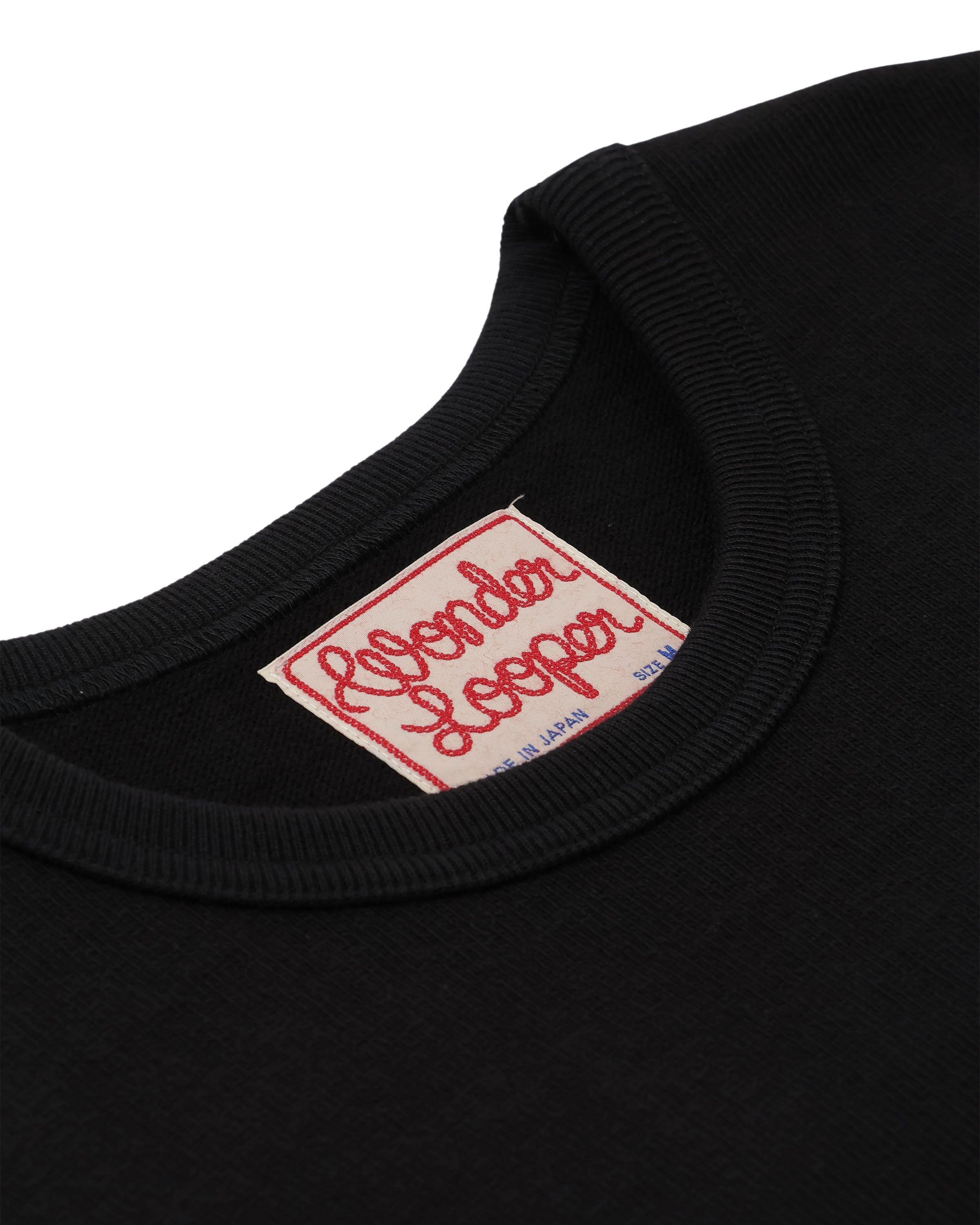 Crewneck T-shirt - Triple Heavyweight Tsuriami - Black | Wonder Looper