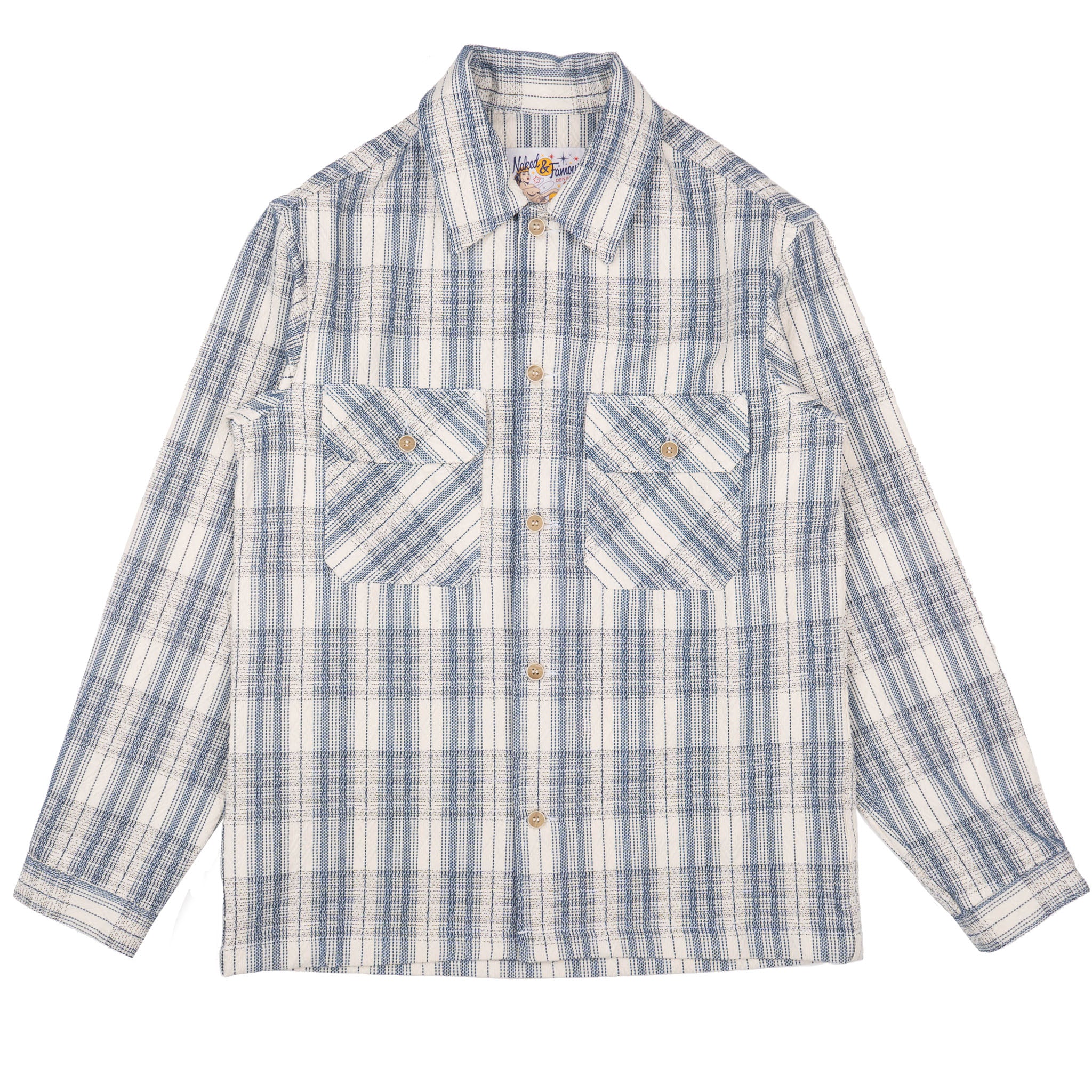 Work Shirt - Asagi Sashiko - White