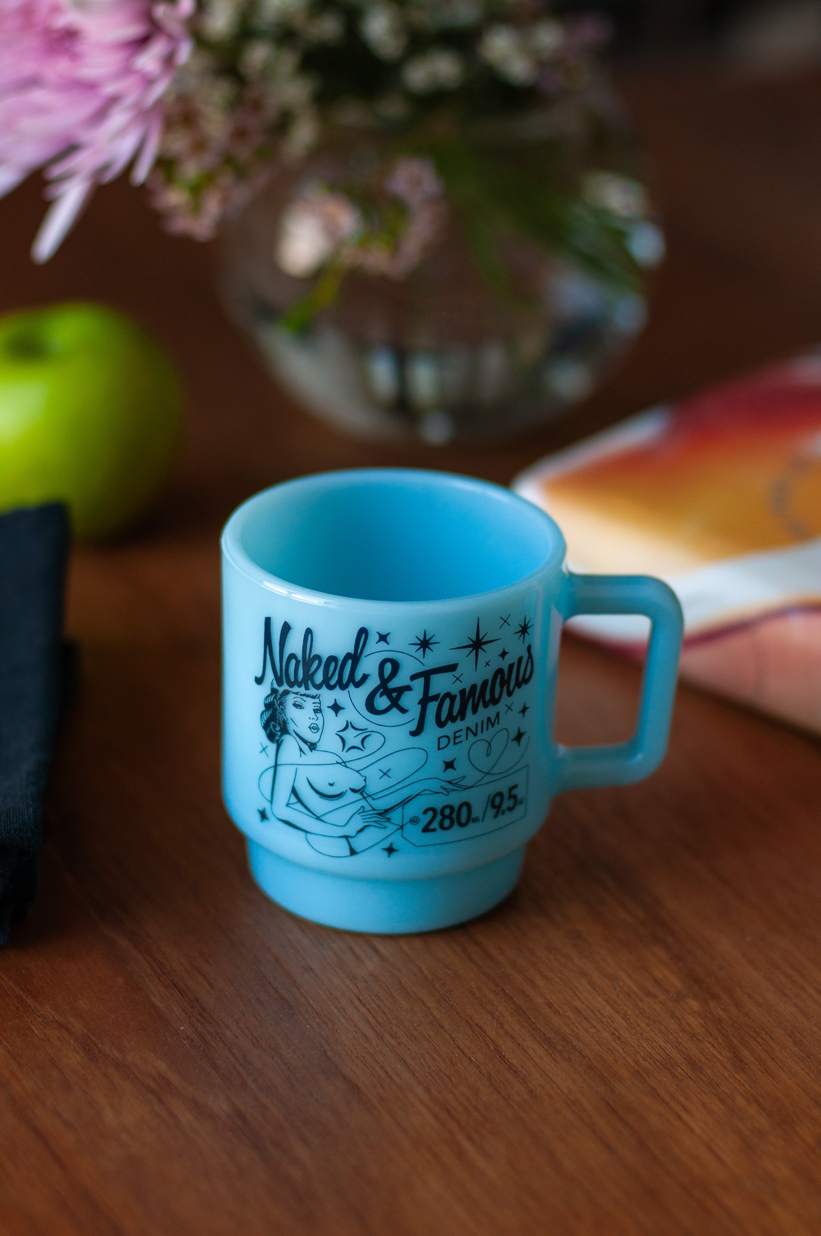 Milk Glass Stackable Mug - Delphite Blue by Naked & Famous Denim