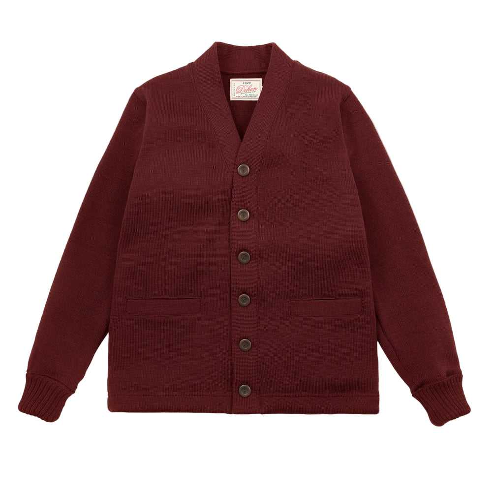 Classic Cardigan - Burgundy Wool Knit by Dehen 1920