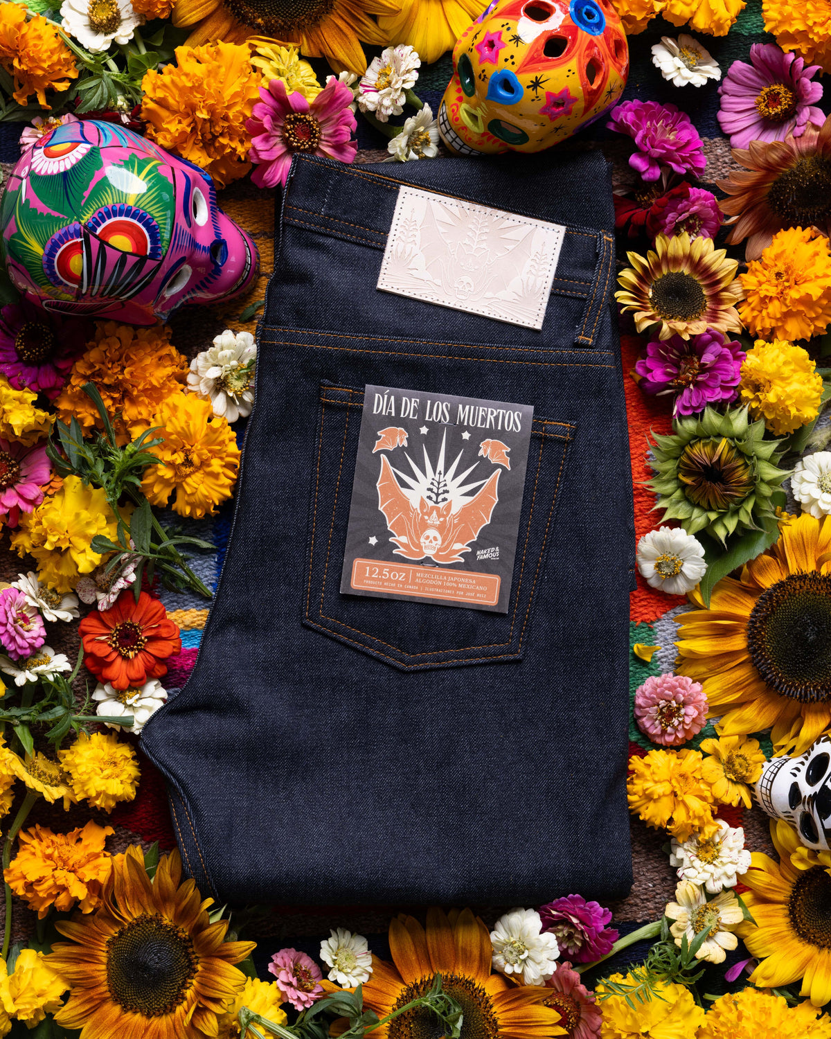 Día De Los Muertos Selvedge - Bat 🦇