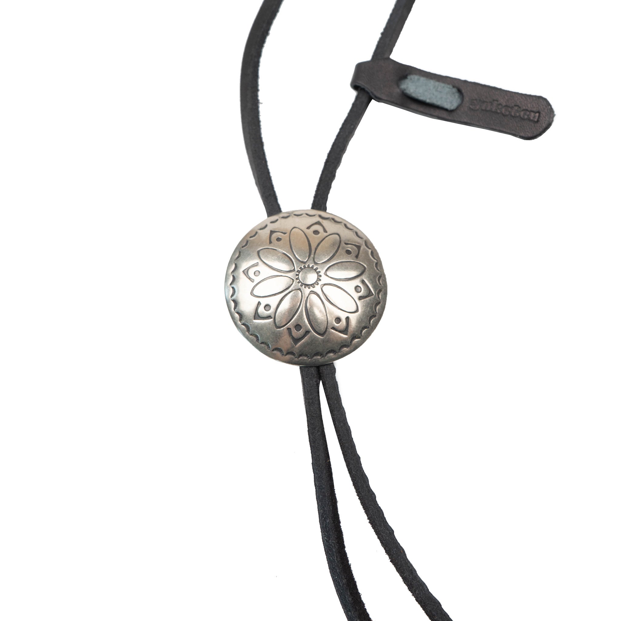 Leather Bolo Tie with 1 1/2" Concho - Black by Yuketen