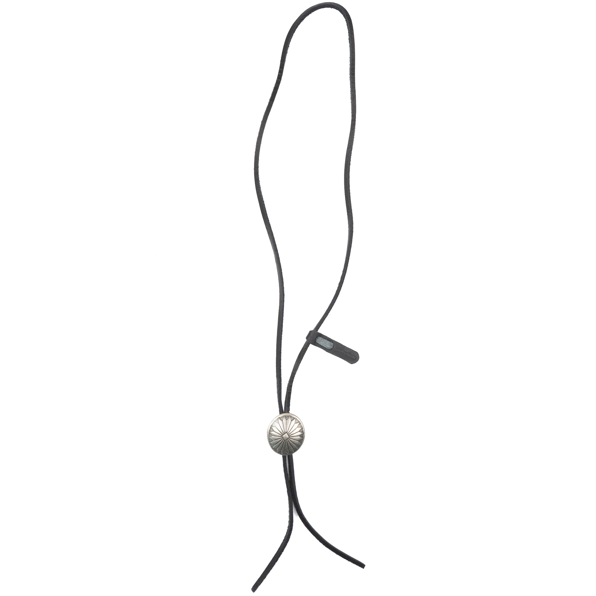 Leather Bolo Tie with 1 1/4" Concho - Black by Yuketen