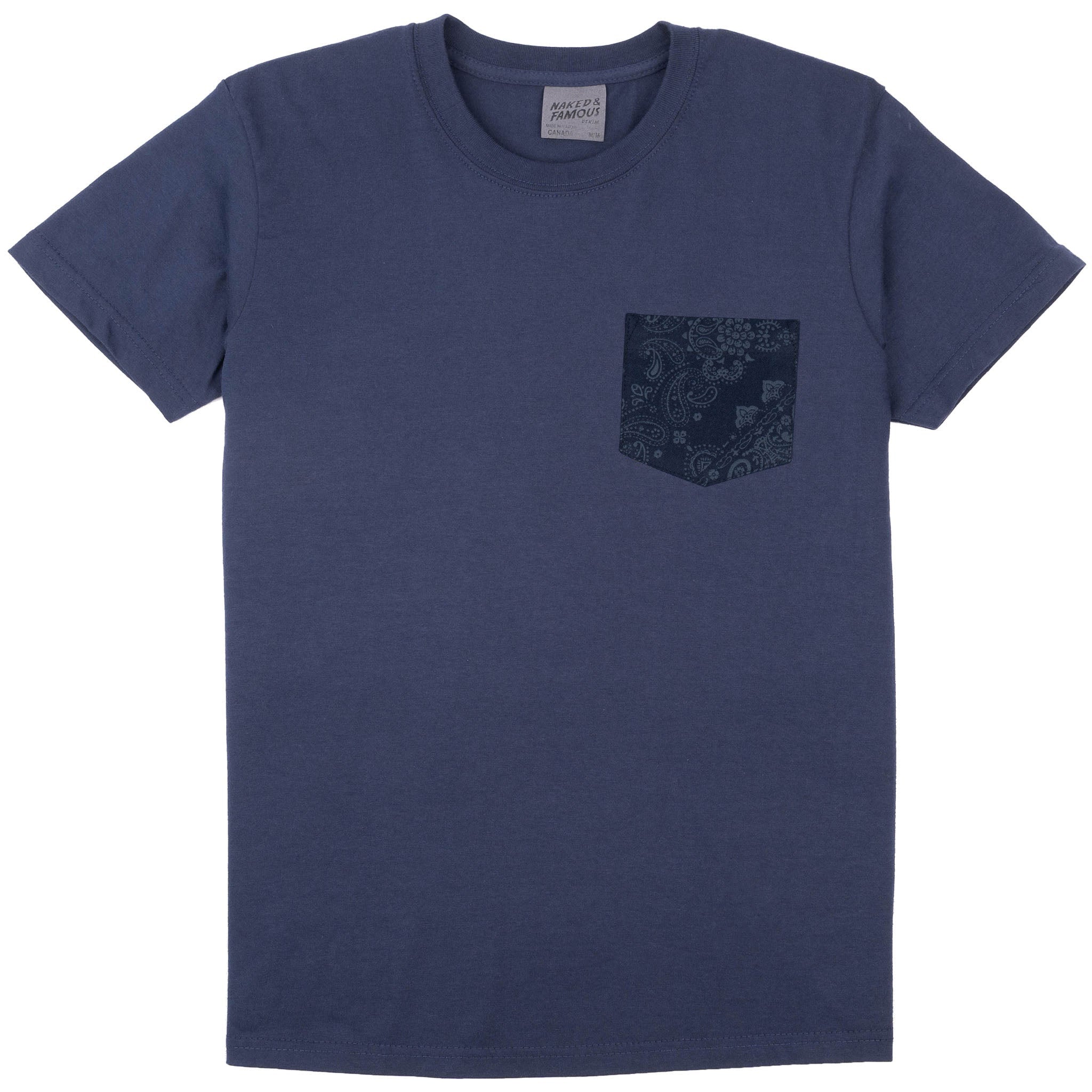 Pocket Tee - Black - Waikiki Waves - Black |Naked & Famous Denim