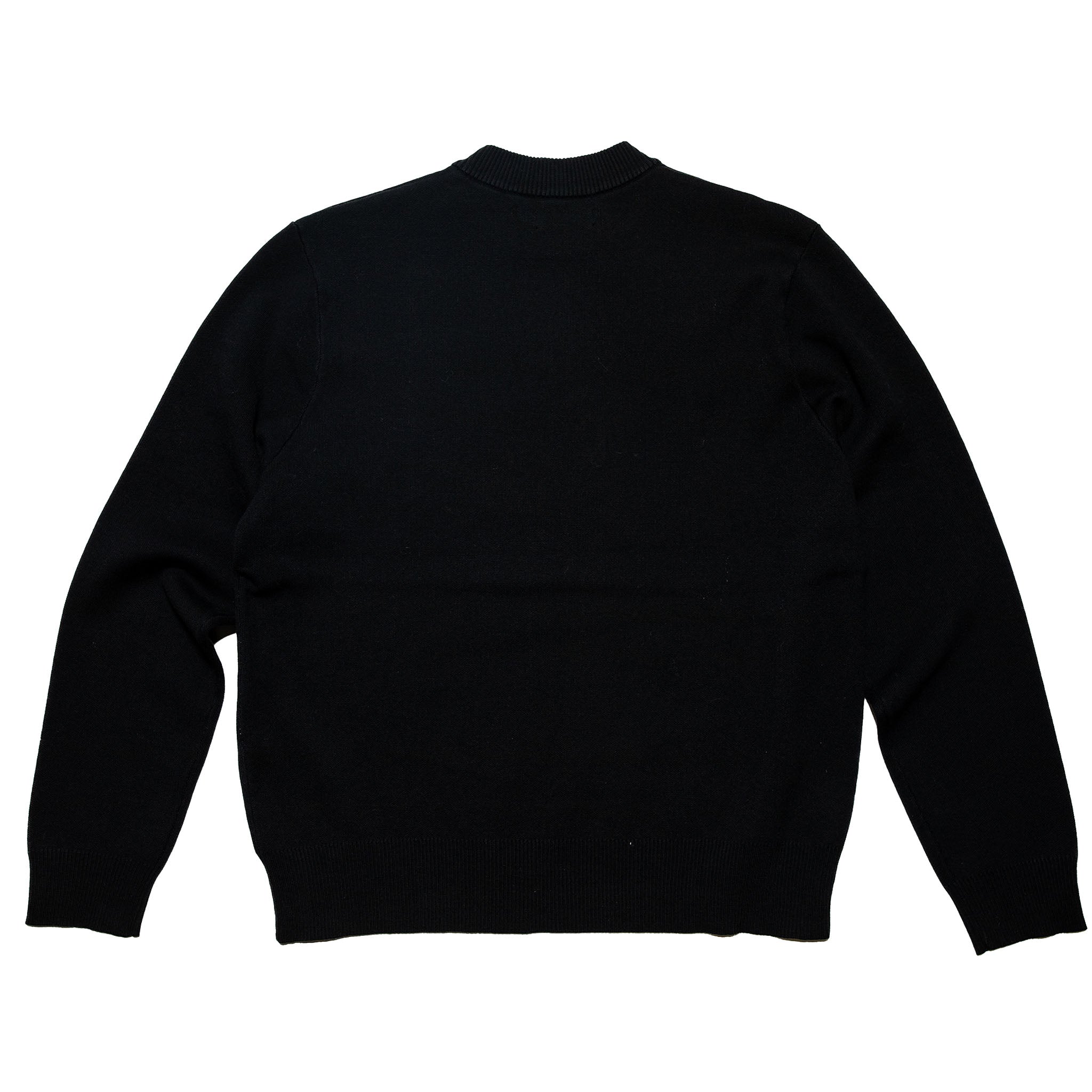 Intarsia knit Slub Sweater - Black