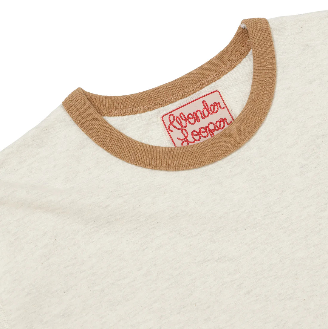 Recycled Cotton Foxfibre Ringer T - Sand by Wonder Looper