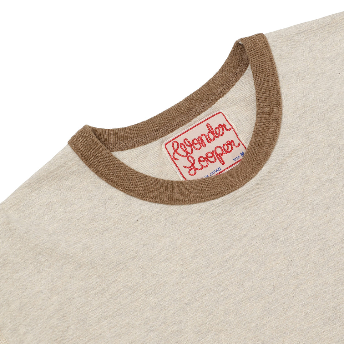 Recycled Cotton Foxfibre Ringer T - Stone by Wonder Looper