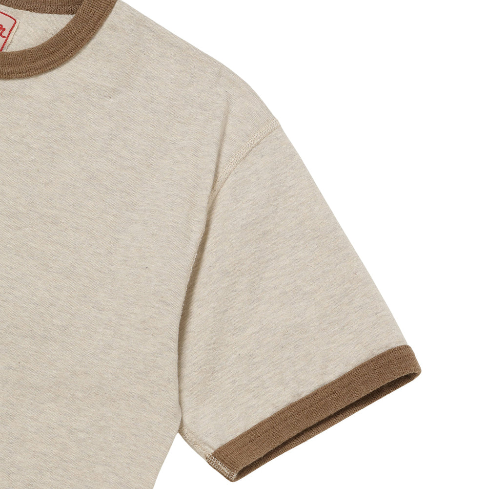 Recycled Cotton Foxfibre Ringer T - Stone by Wonder Looper