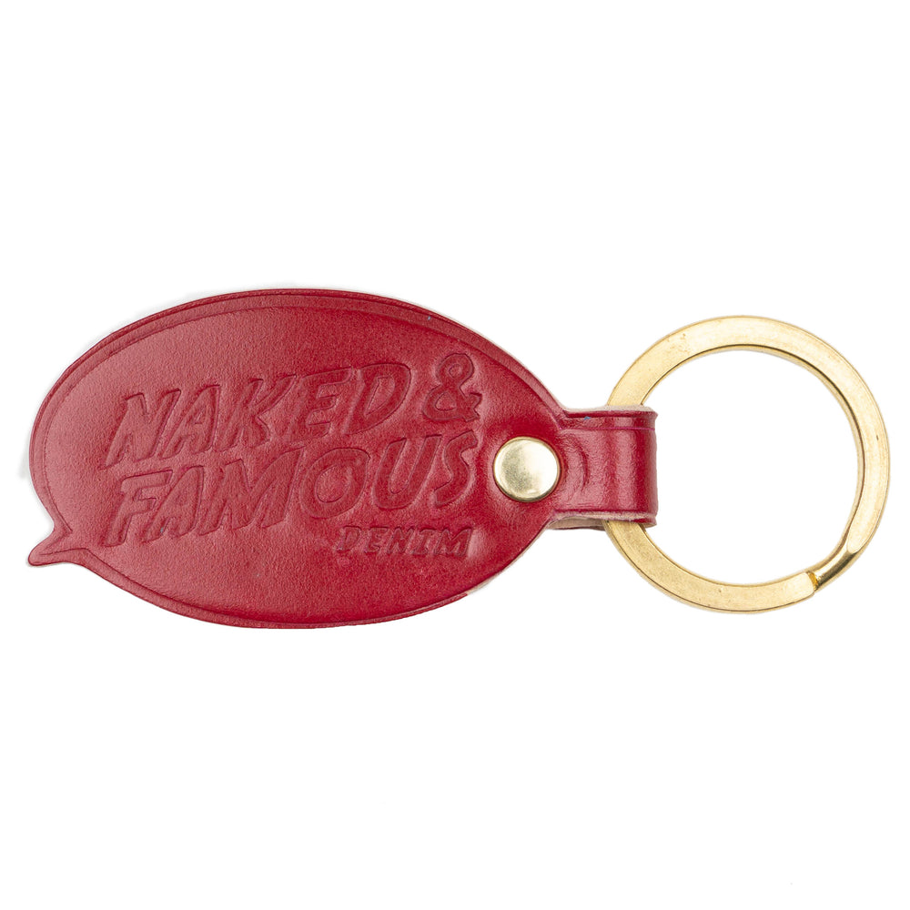 Leather Key Charm - Shell Cordovan - Red by Naked & Famous Denim
