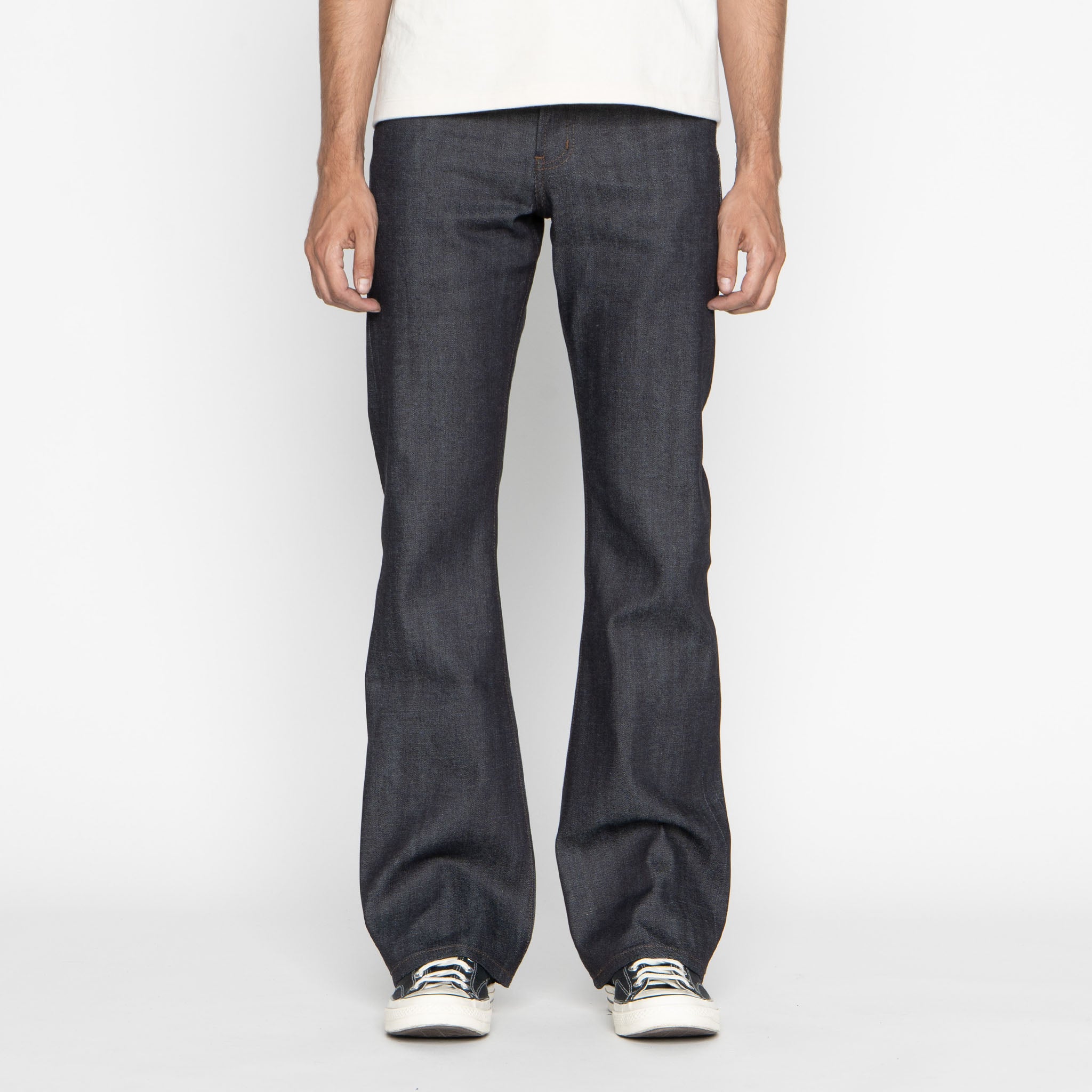 Groovy Guy Jeans: Our bootcut fit; high rise, standard thigh and