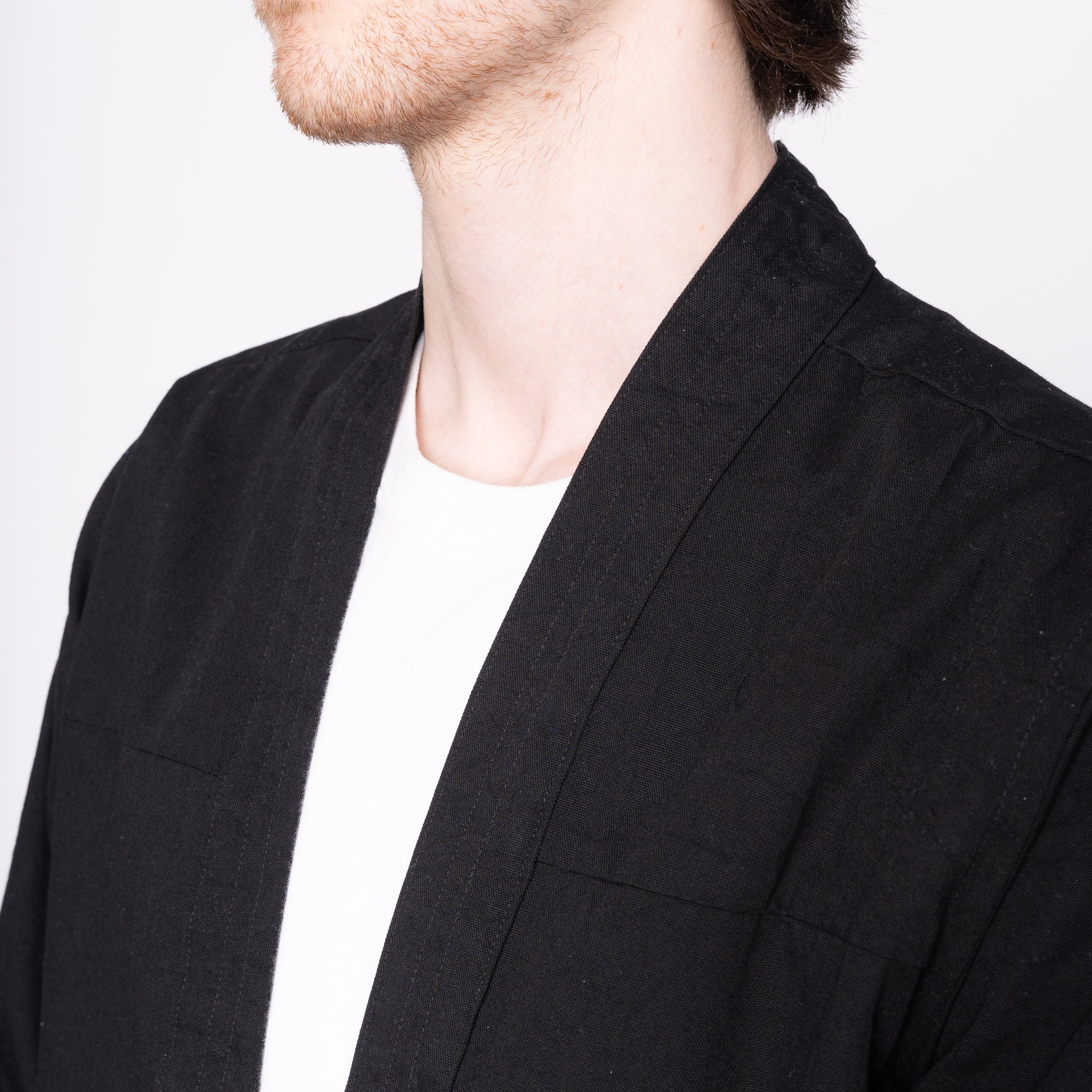 Kimono Shirt - Black Rinsed Oxford + Black Japanese Festival | Naked & Famous Denim