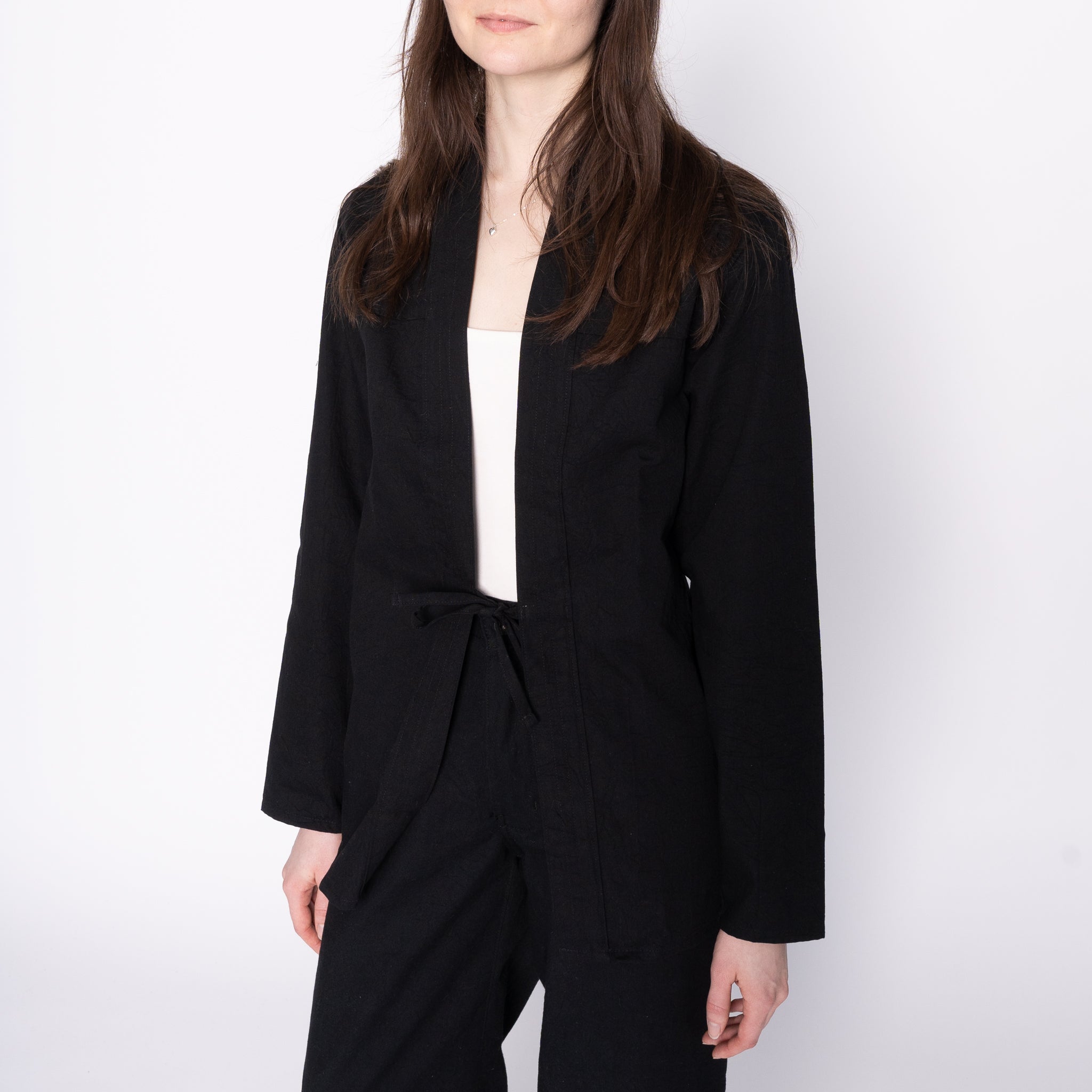 Kimono Shirt - Black Rinsed Oxford + Black Japanese Festival | Naked & Famous Denim